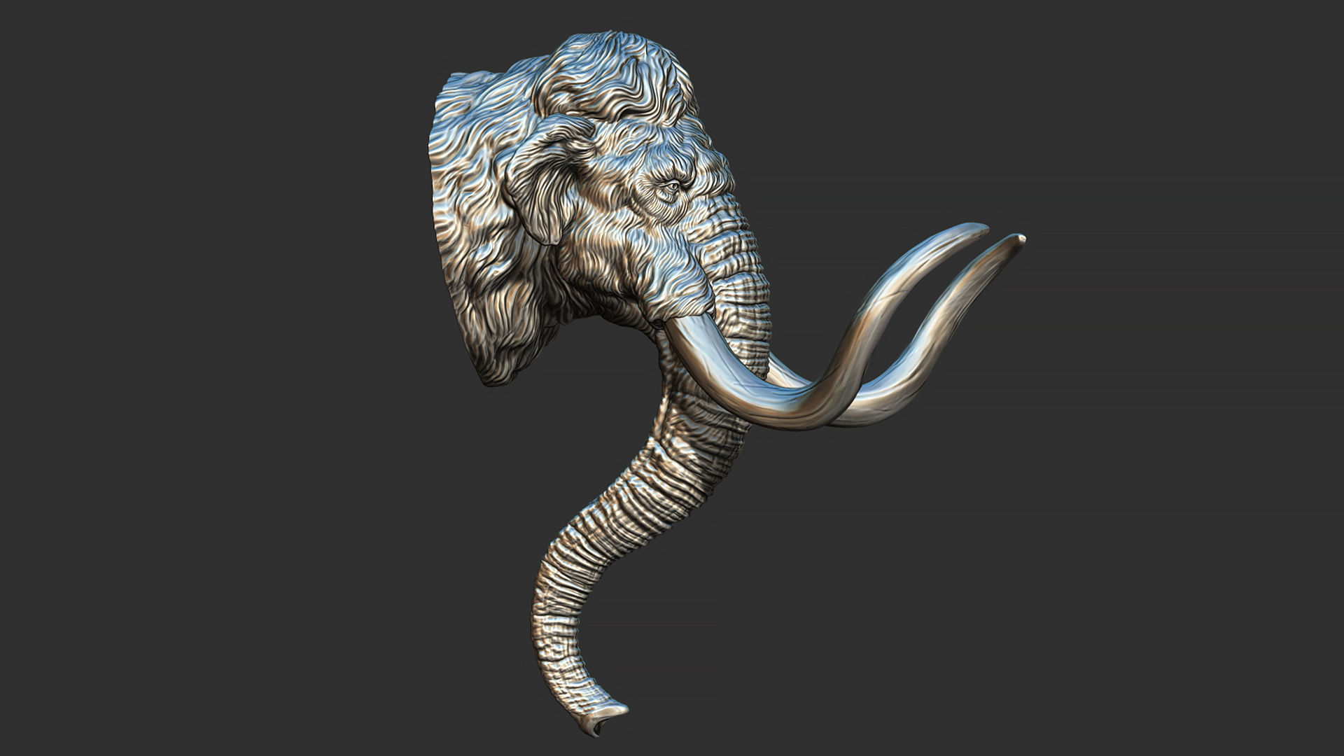 Mammoth head 3D print model_15