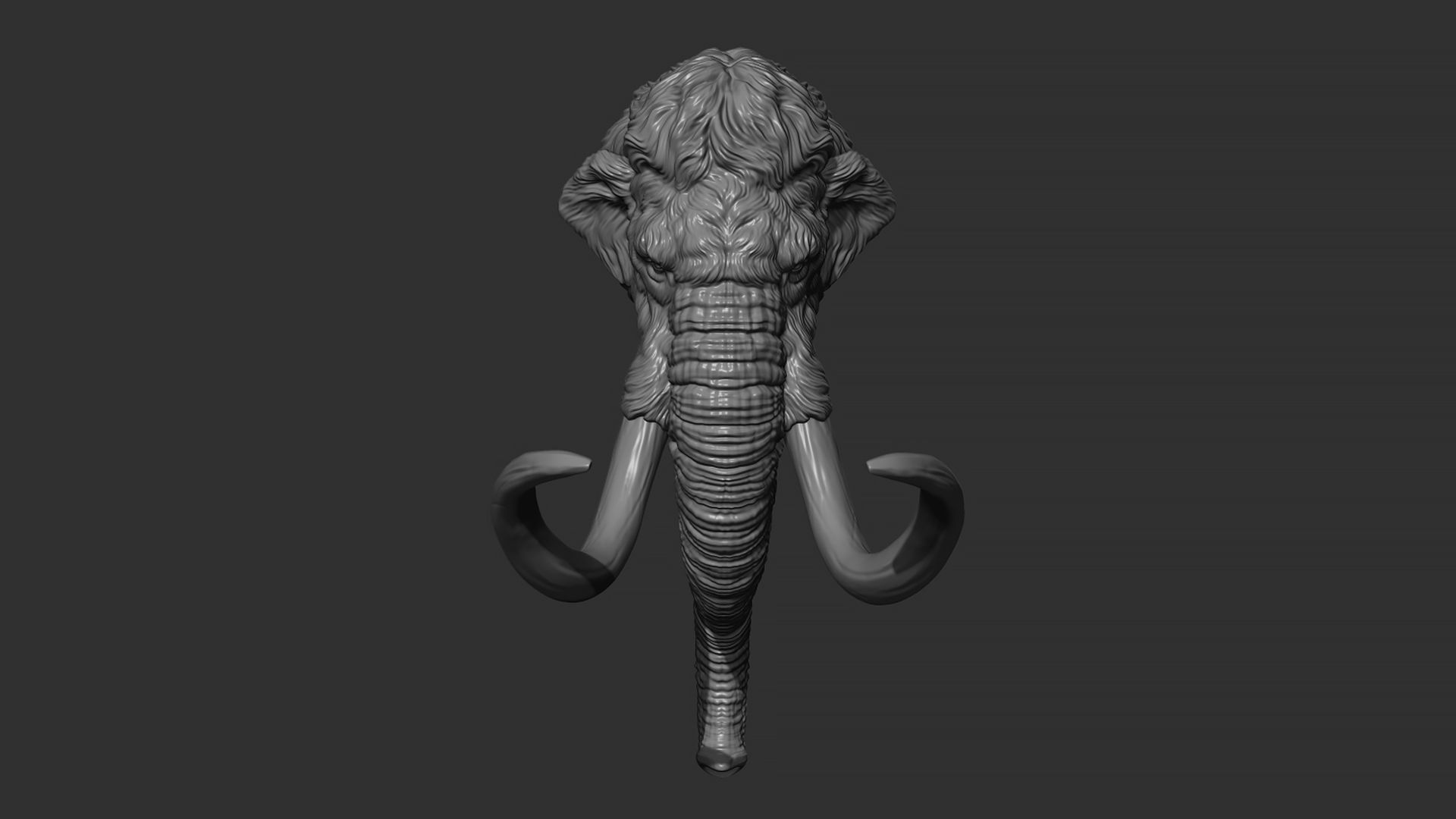 Mammoth head 3D print model_7