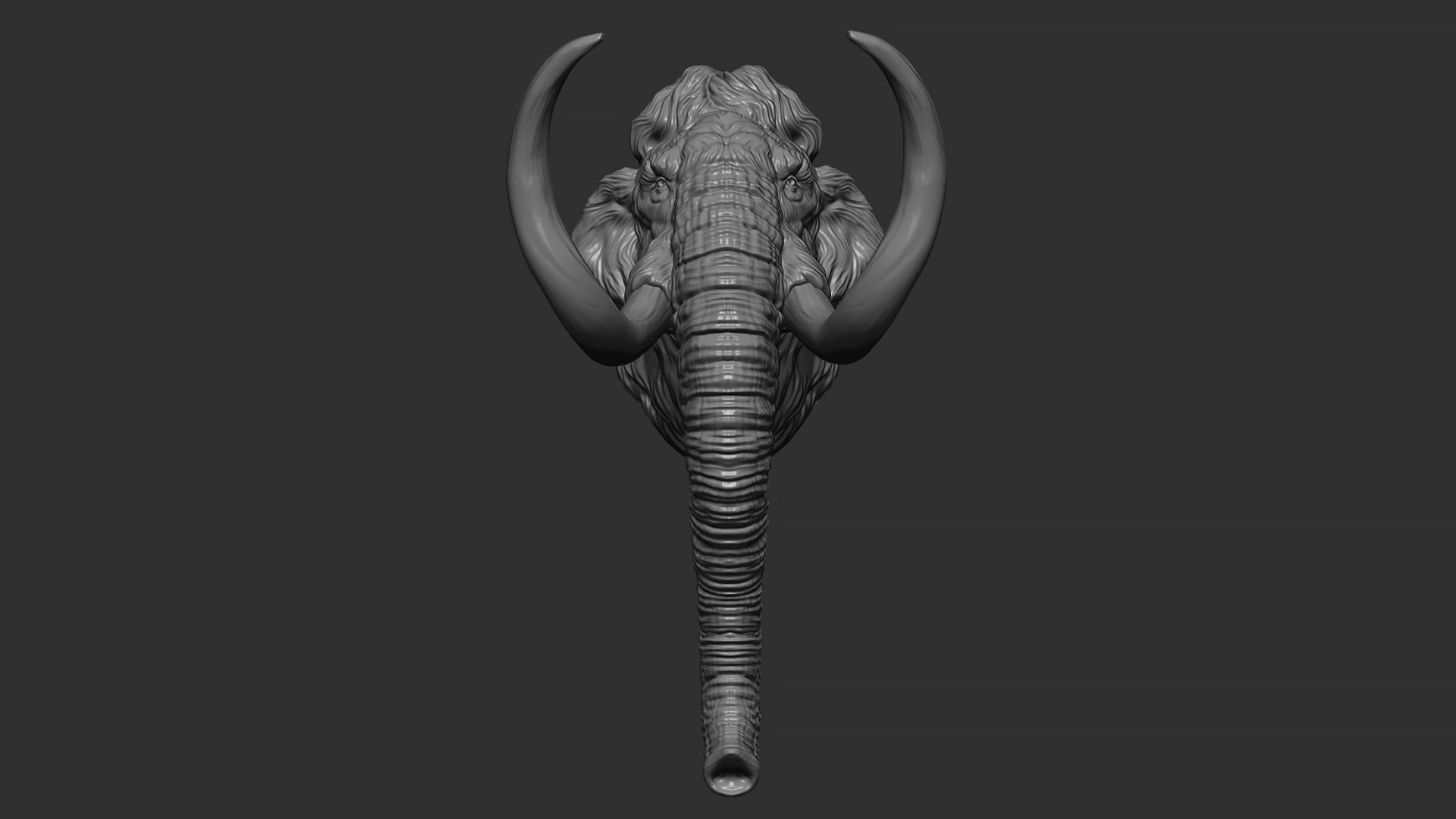 Mammoth head 3D print model_12