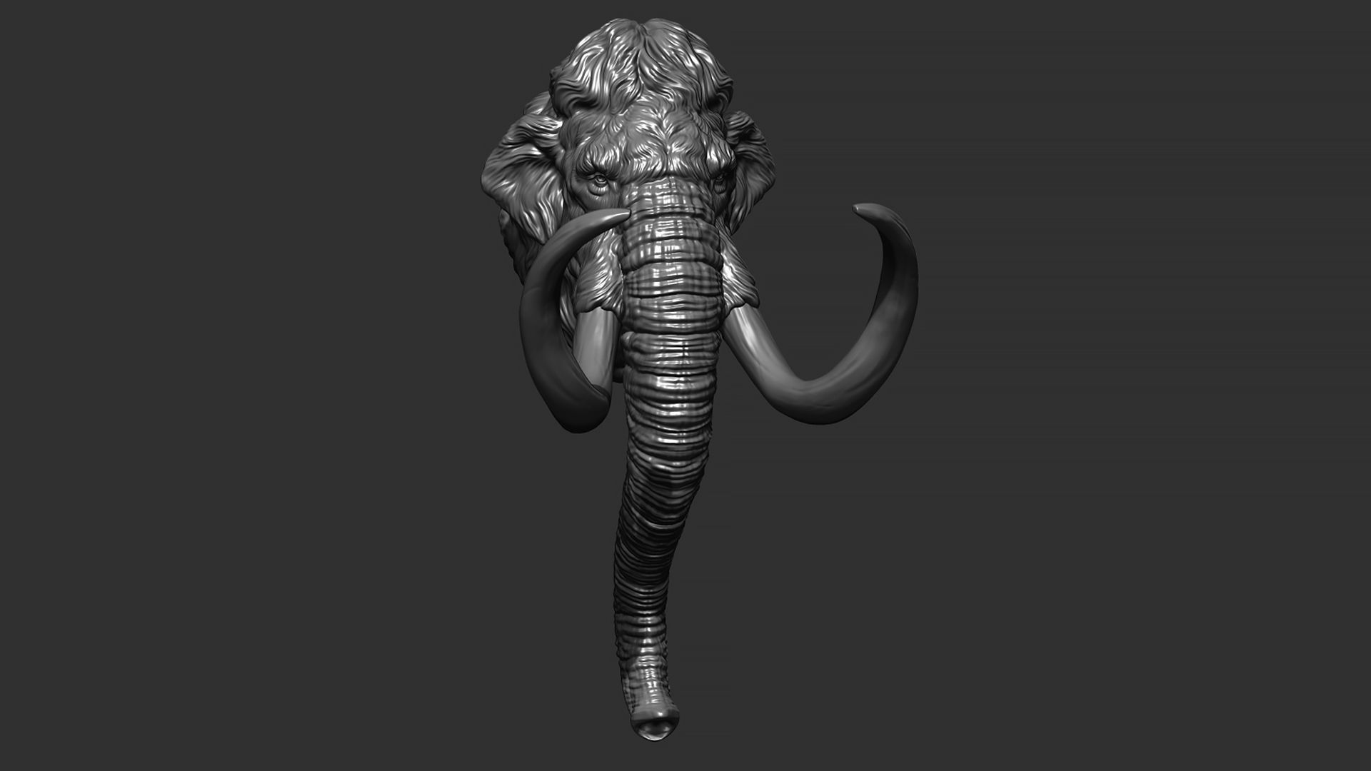 Mammoth head 3D print model_2