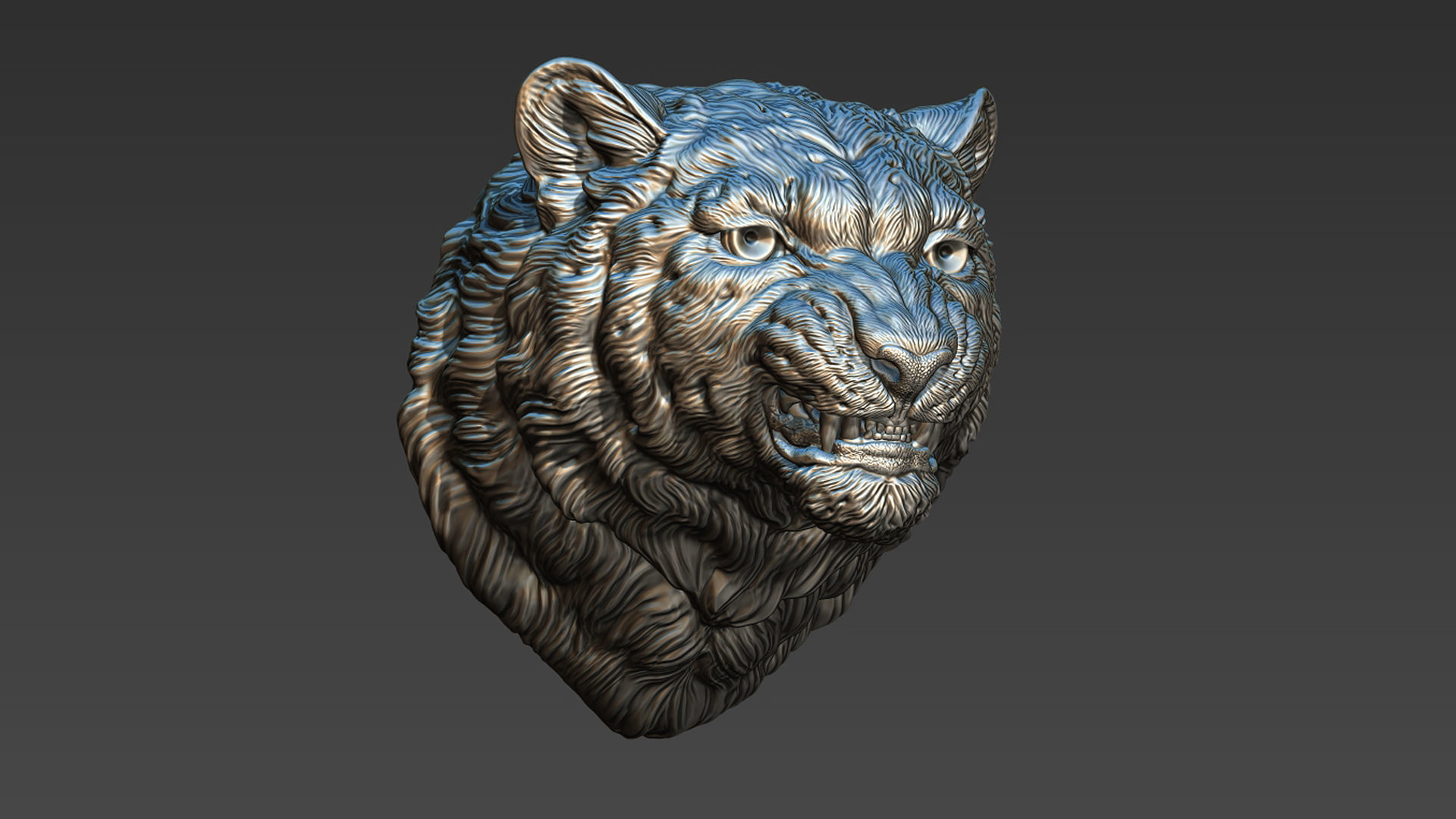 Snow leopard grin 3D print model_13