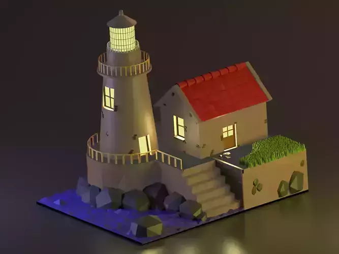 Lighthouse Low-Poly Model