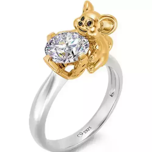 Diamond Mouse Ring 3D model