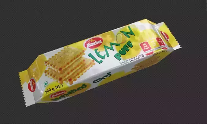 3D Biscuit Packet Free 3D model