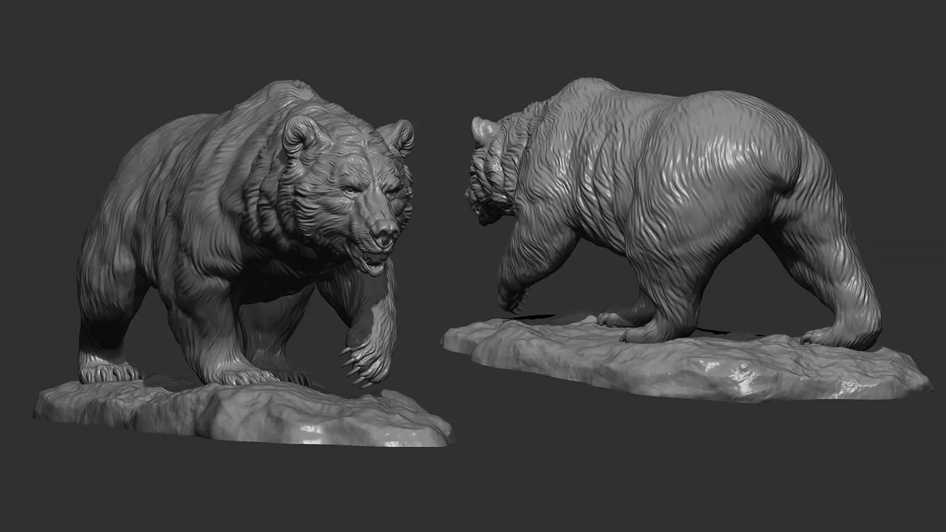 Bear walking 3D print model