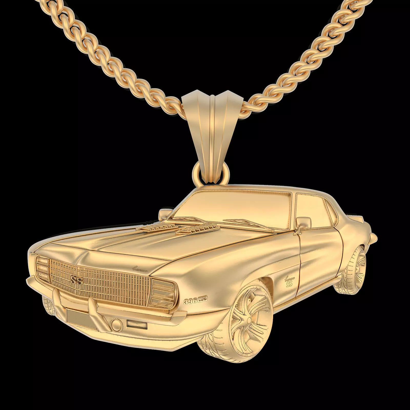 Car pendant silver gold printable jewelry 3D model 3D print model