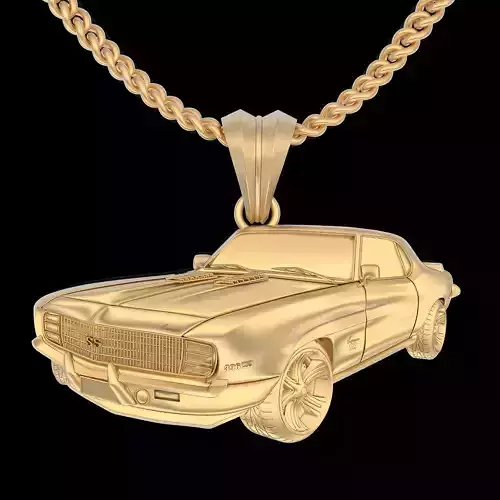 Car pendant silver gold printable jewelry 3D model