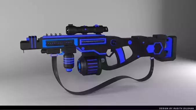 sci-fi gun 3d model
