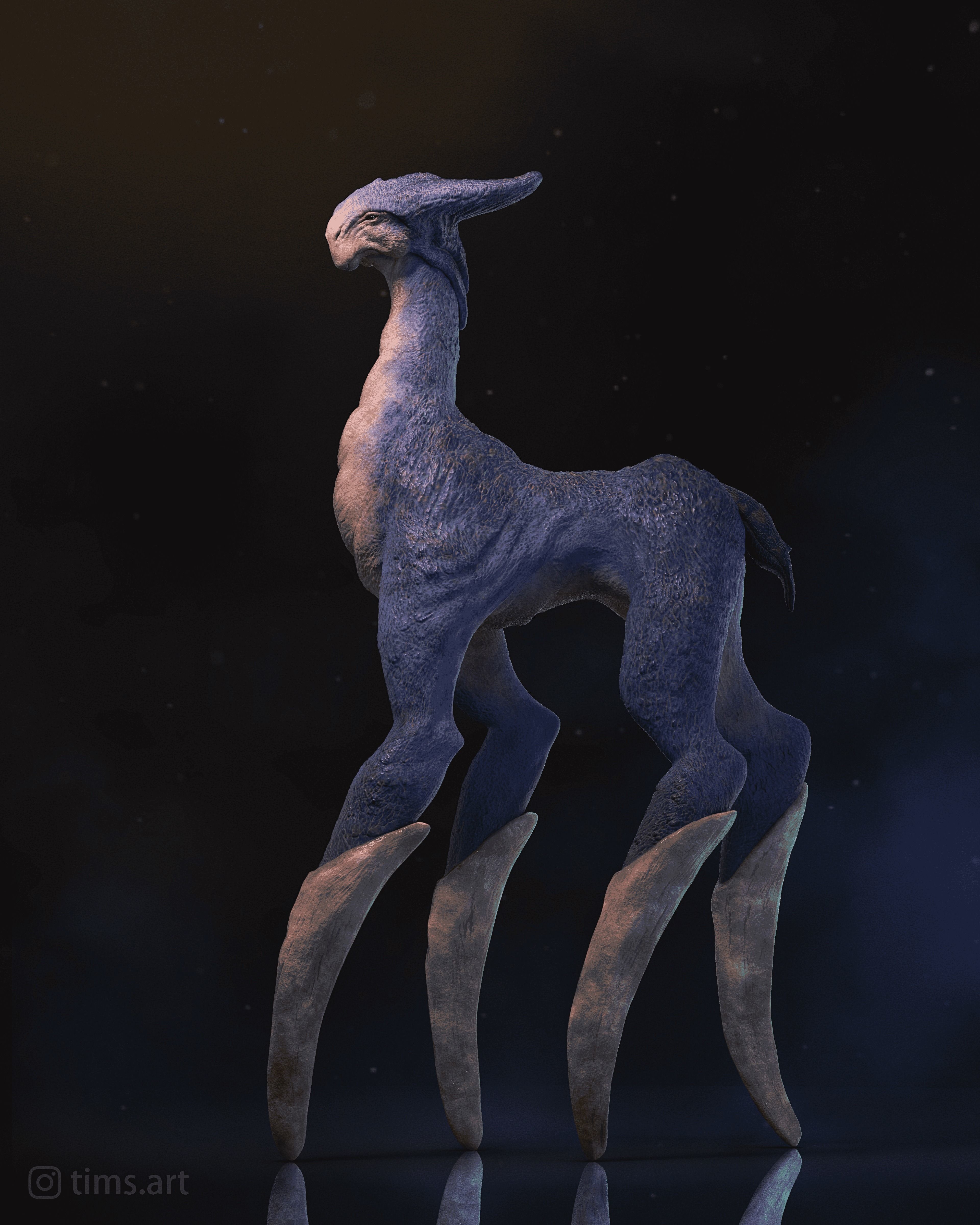 Giant Deerdon Low-poly 3D model_6