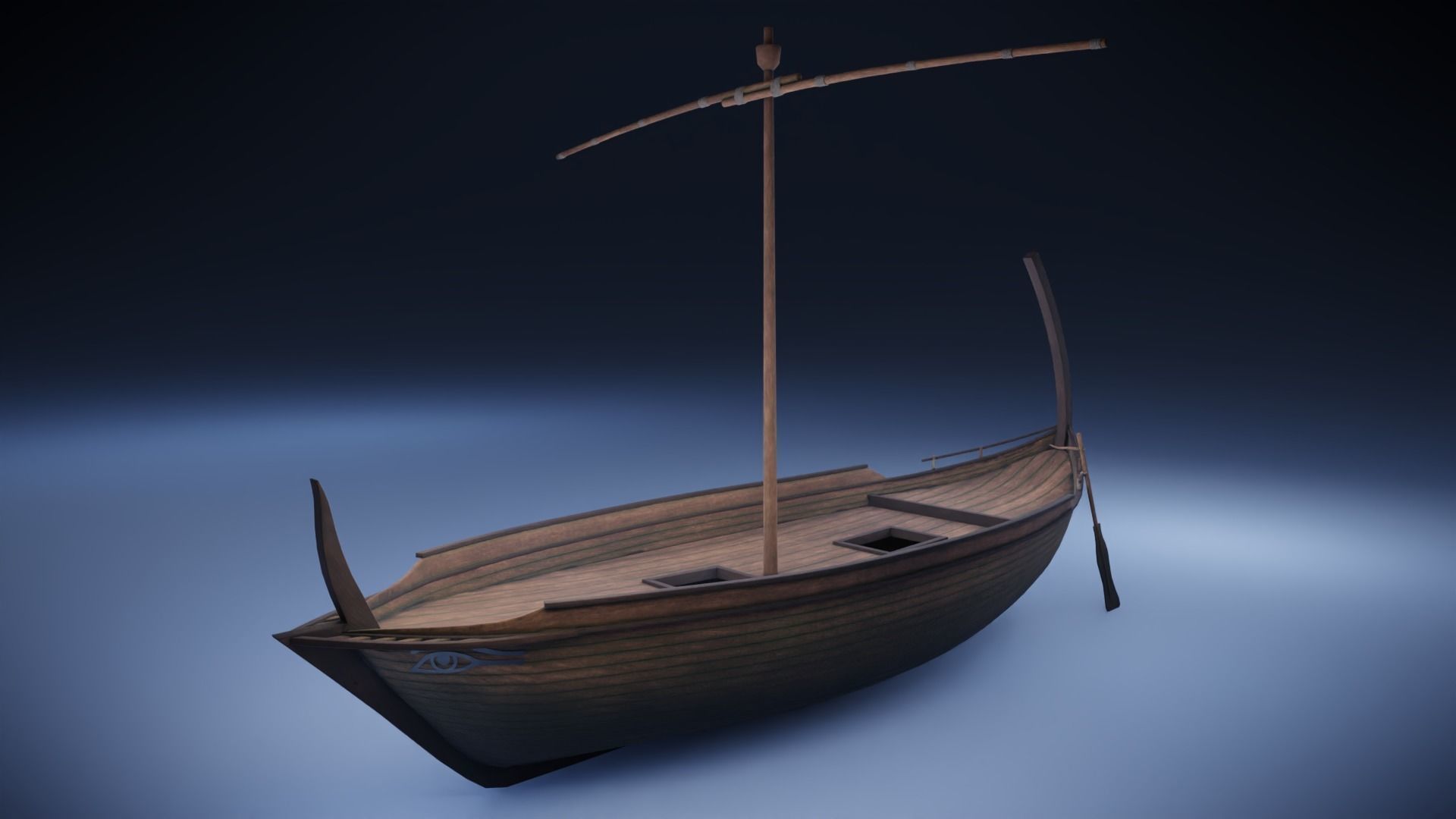Ancient Ship Low-poly 3D model_6