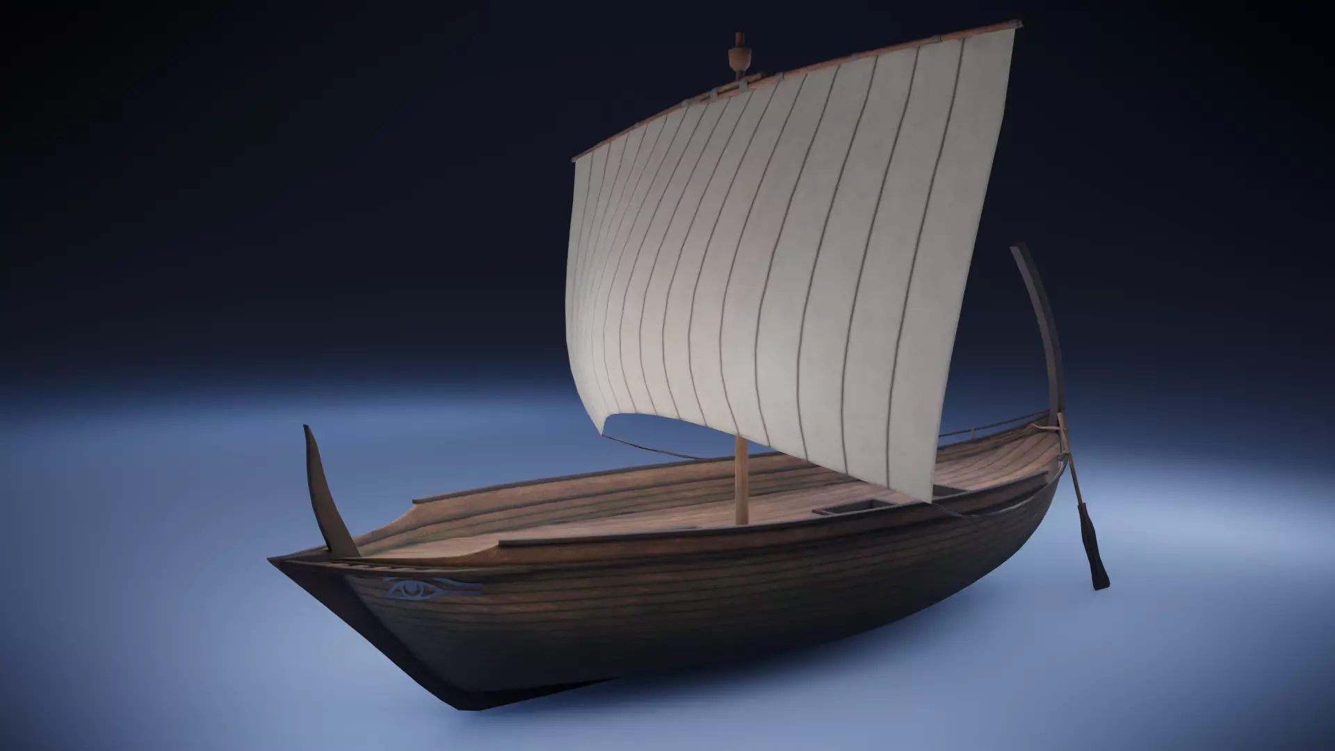 Ancient Ship Low-poly 3D model_0