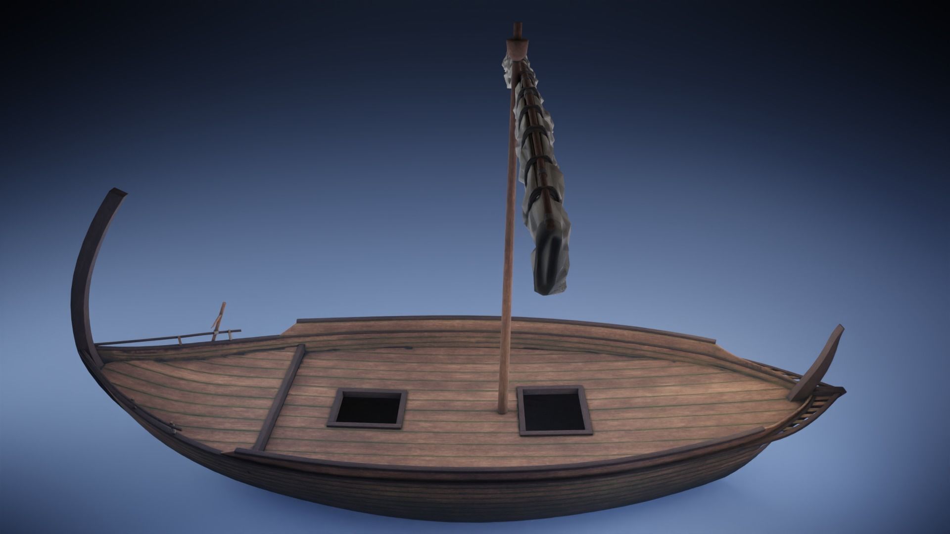 Ancient Ship Low-poly 3D model_4