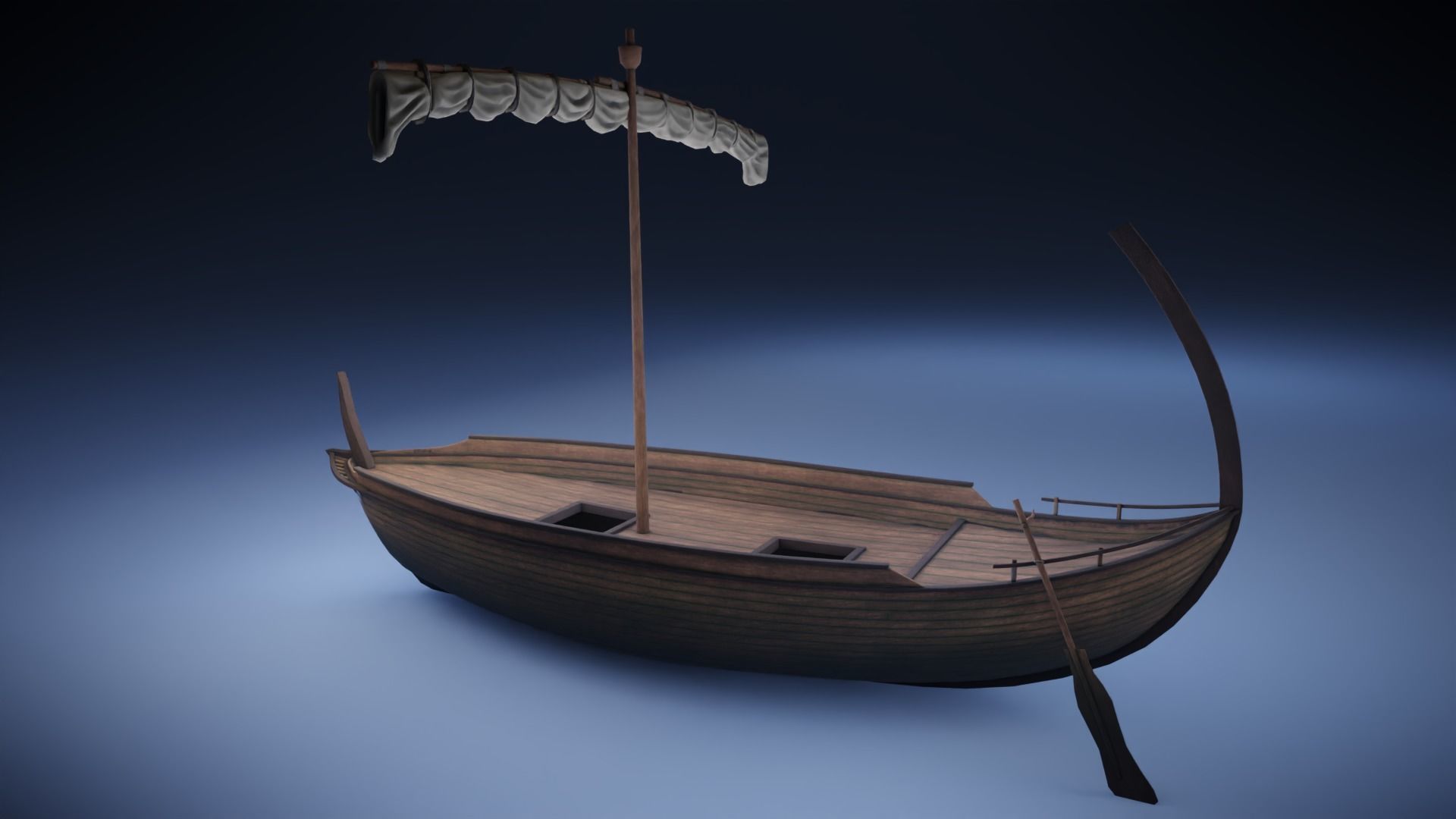Ancient Ship Low-poly 3D model_5