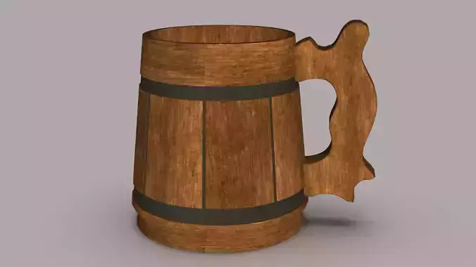 Stylized Wooden Beer Mug