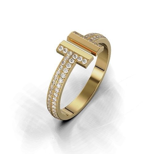 Pave Rings Woman 12 3D print model