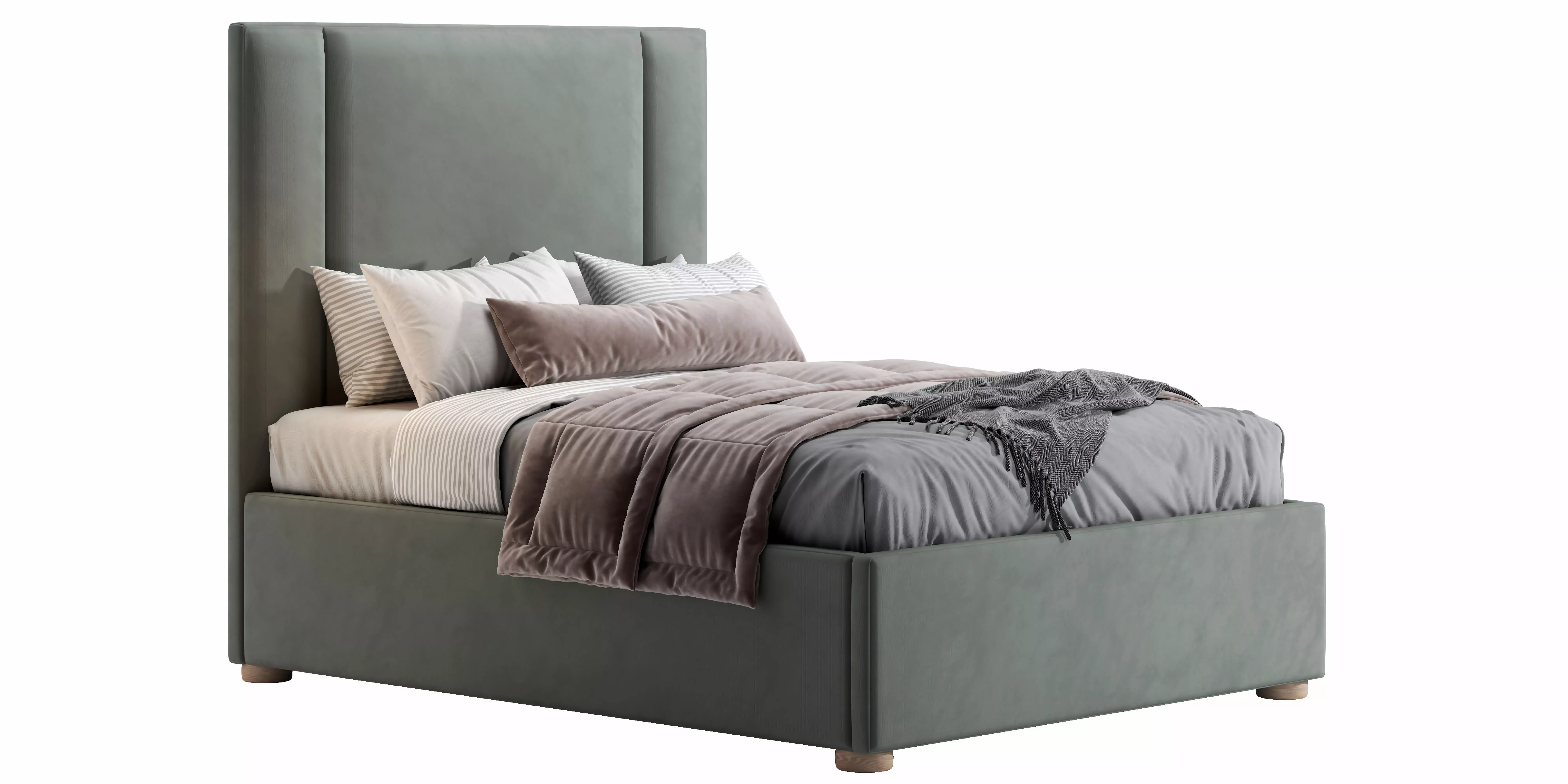 Mina Upholstered Bed 3D model