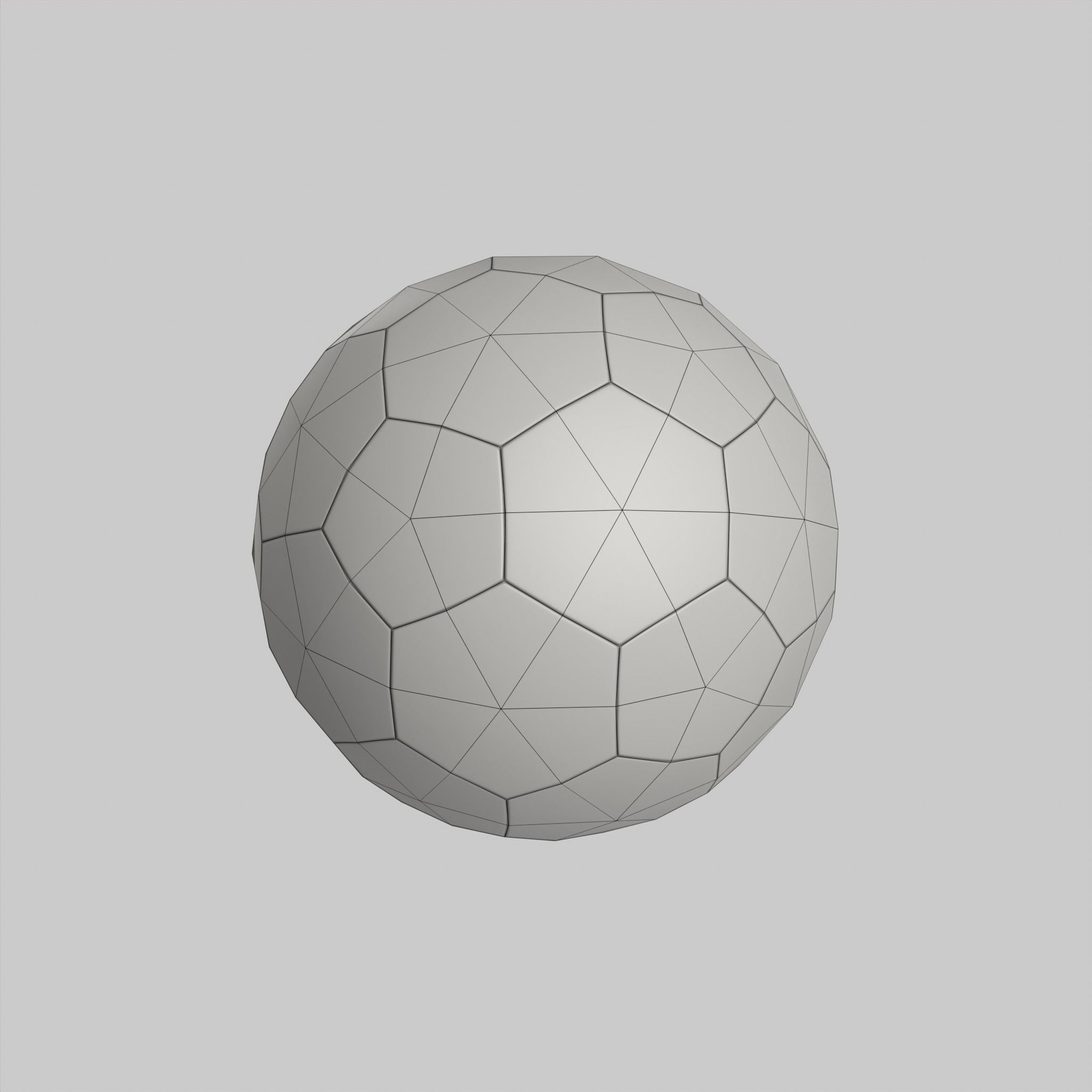 Soccer Ball Classic Standard Low-poly 3D model_8
