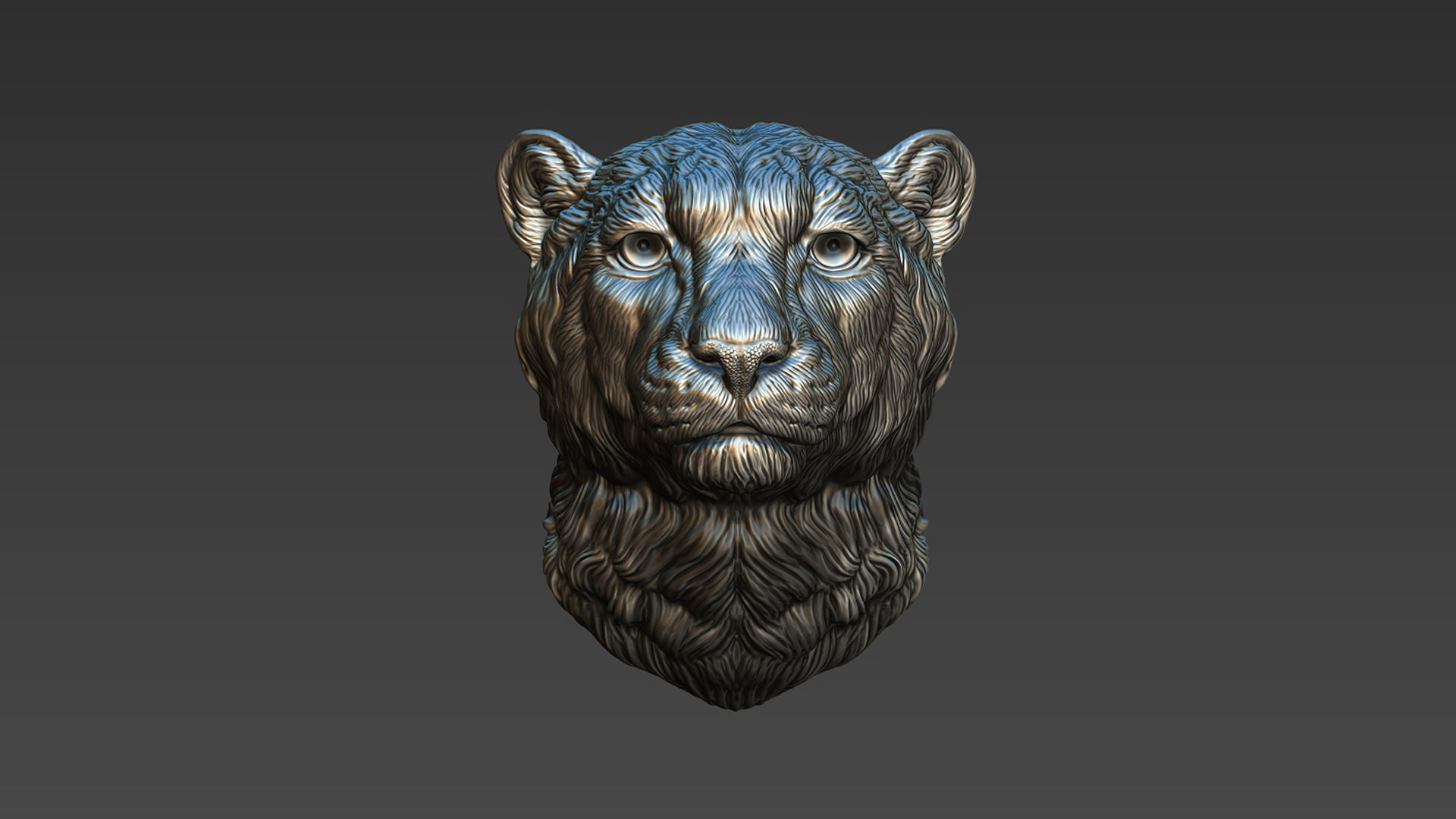 Cheetah head bust 3D print model_11
