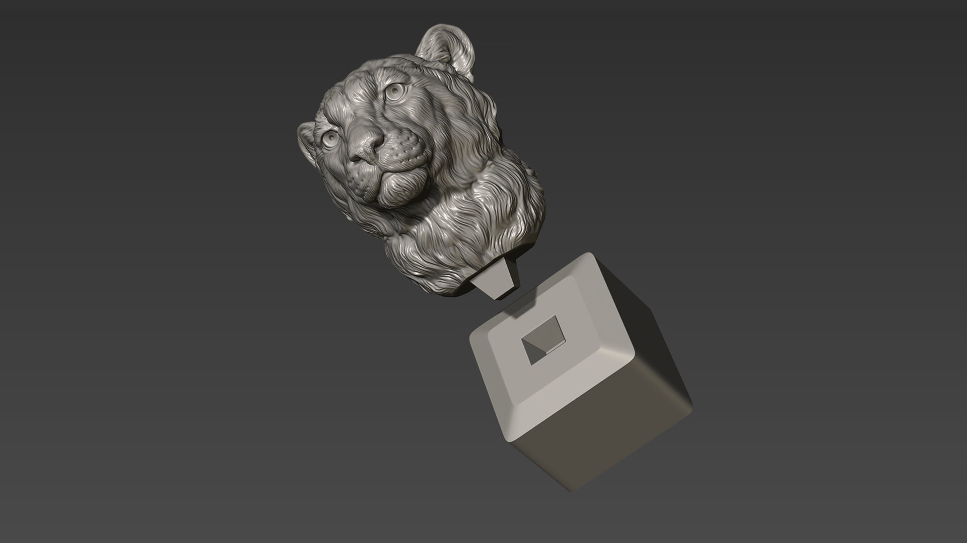 Cheetah head bust 3D print model_5