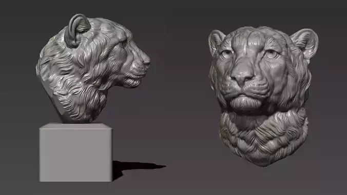 Cheetah head bust