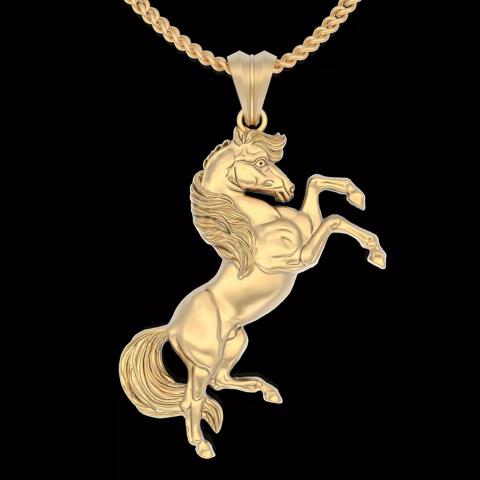 Horse pendant silver gold printable jewelry 3D model 3D print model