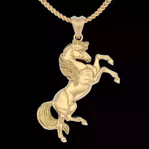 Horse pendant silver gold printable jewelry 3D model