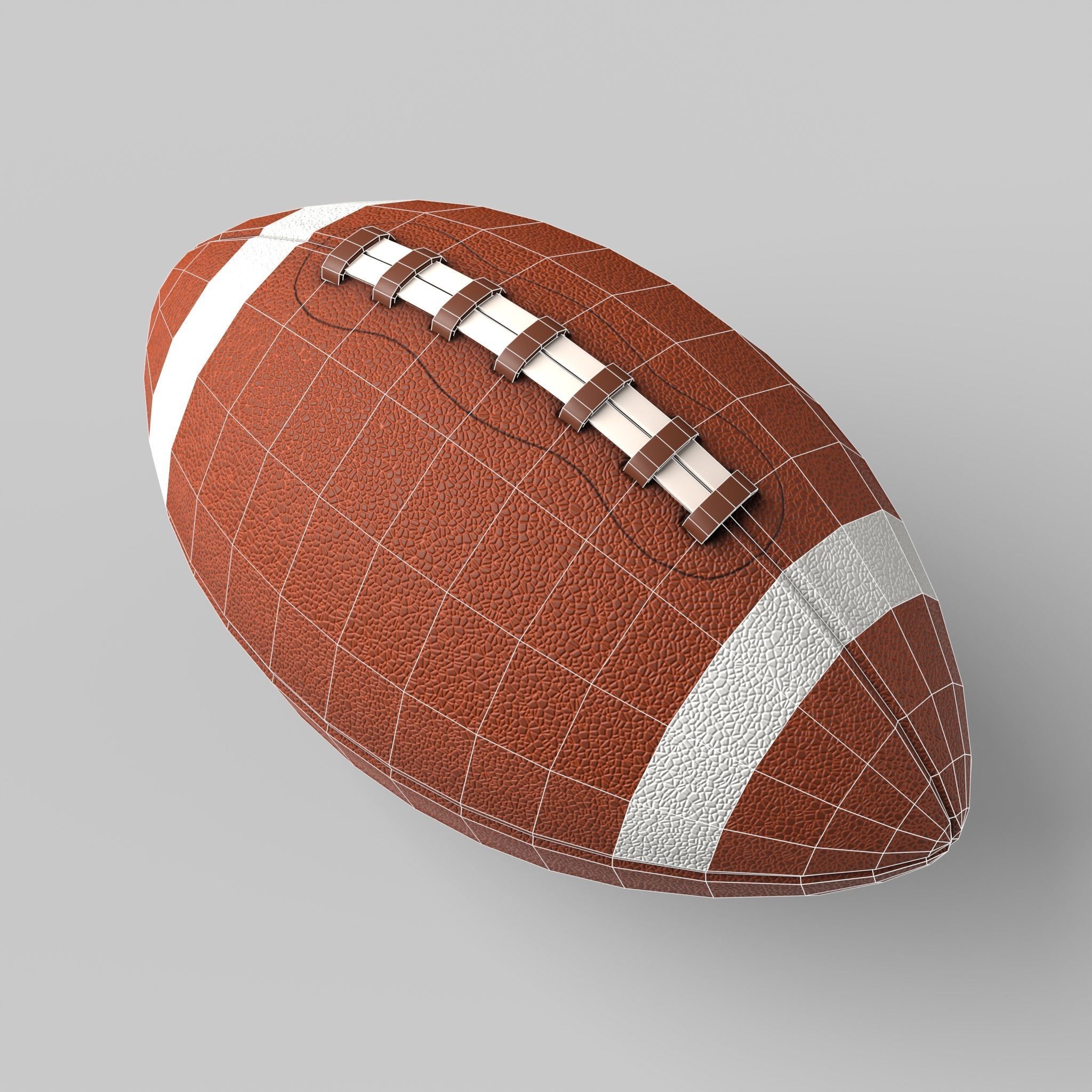 Rugby Ball American Football Classic Standard Low-poly 3D model_4
