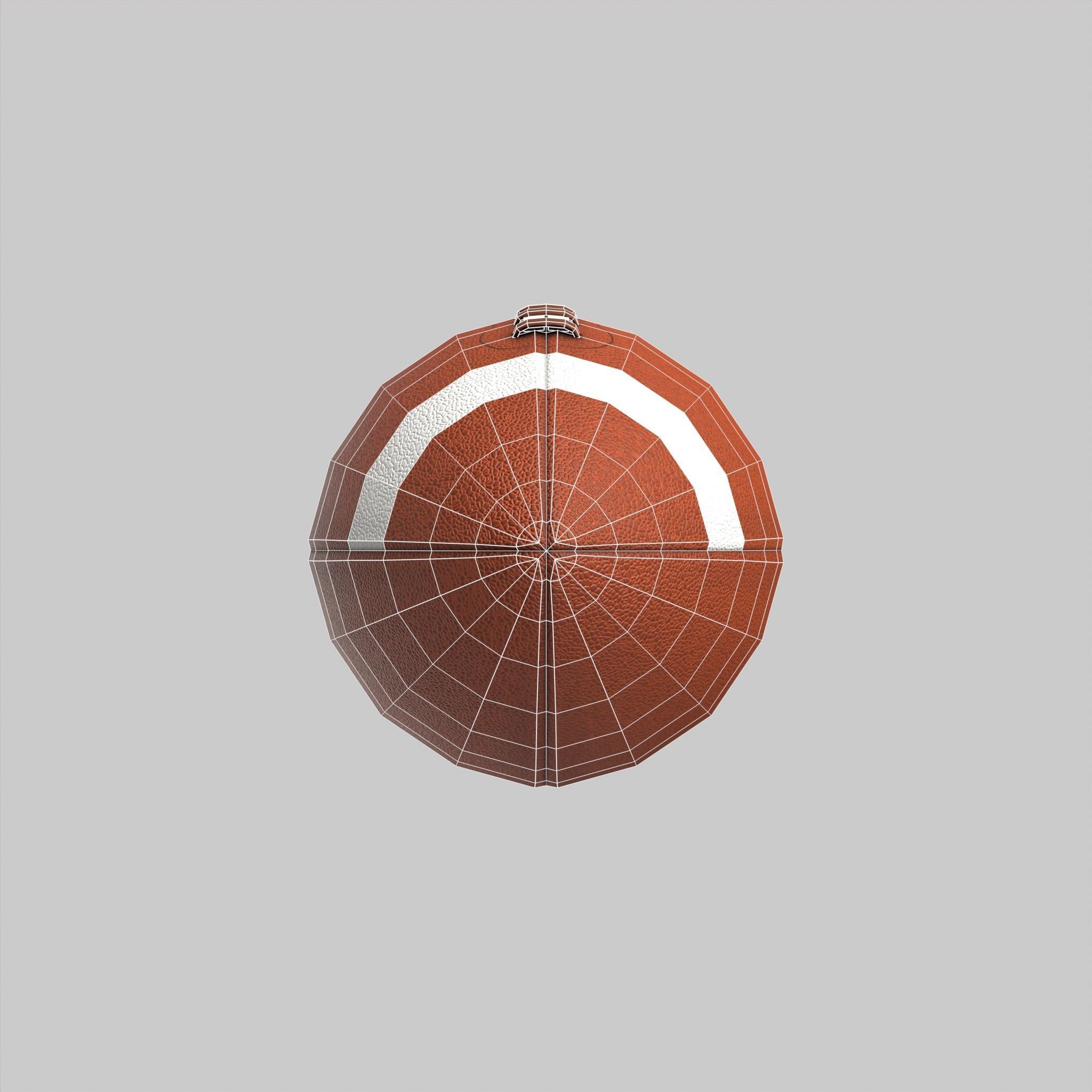Rugby Ball American Football Classic Standard Low-poly 3D model_14