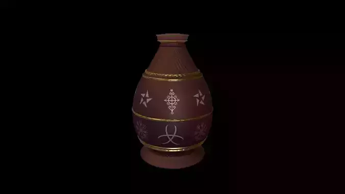 Stylized clay pot