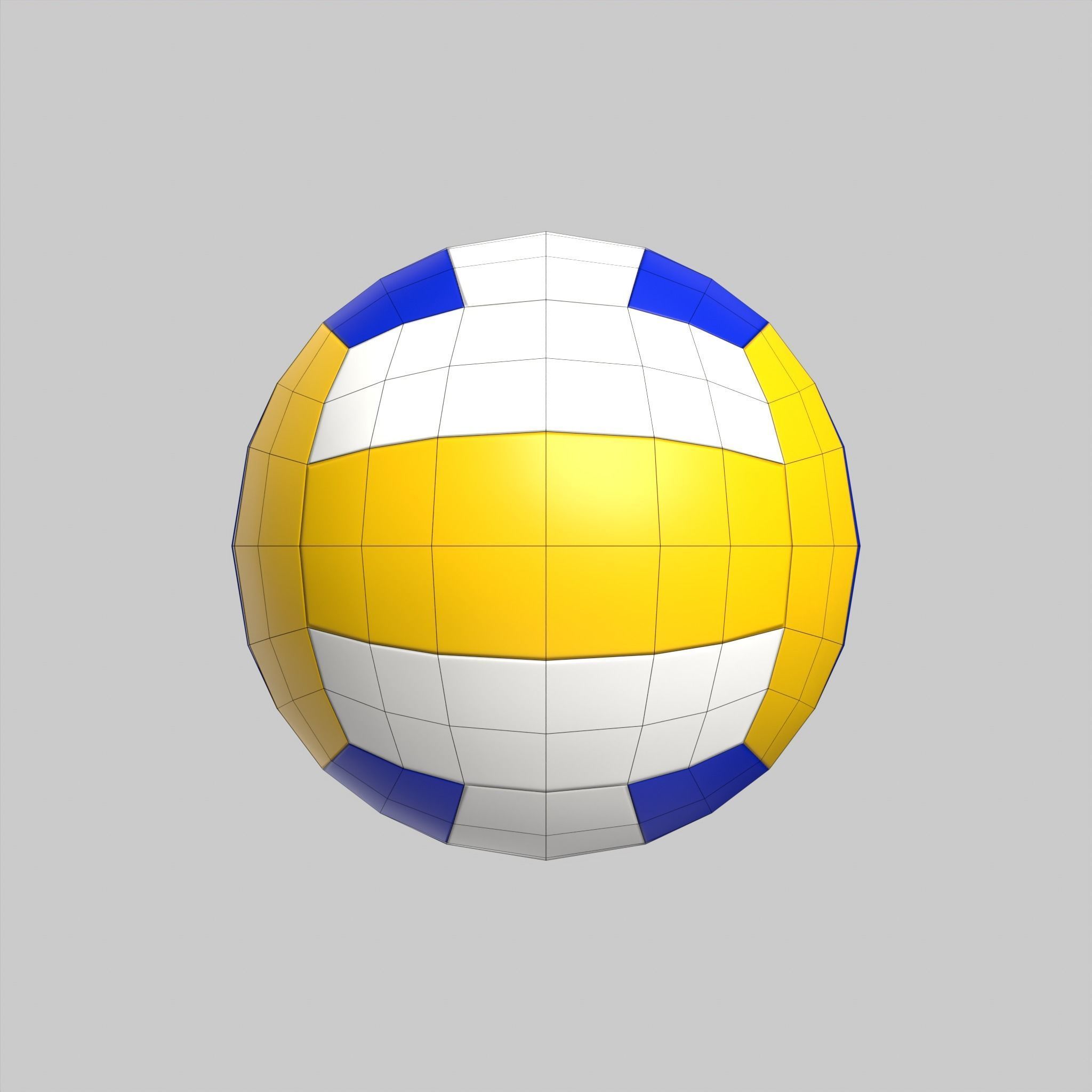 Volleyball Ball Classic Standard Low-poly 3D model_4