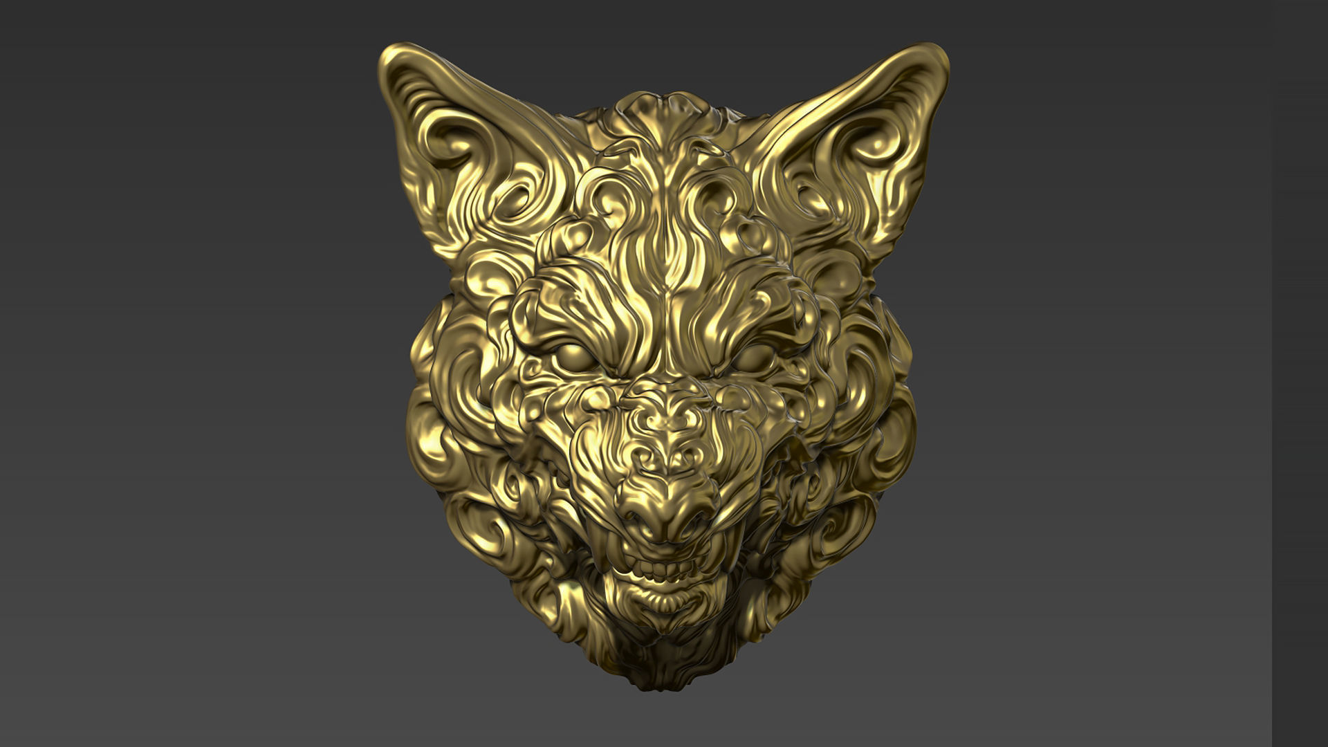 Wolf pendant 3D print model_13