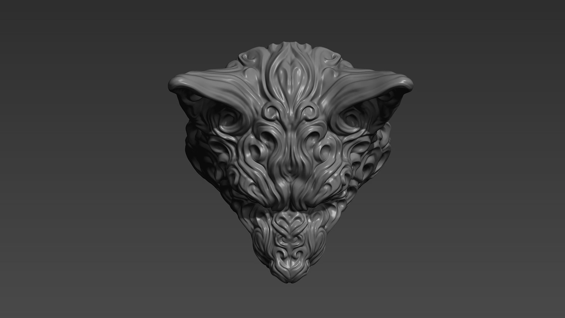 Wolf pendant 3D print model_10