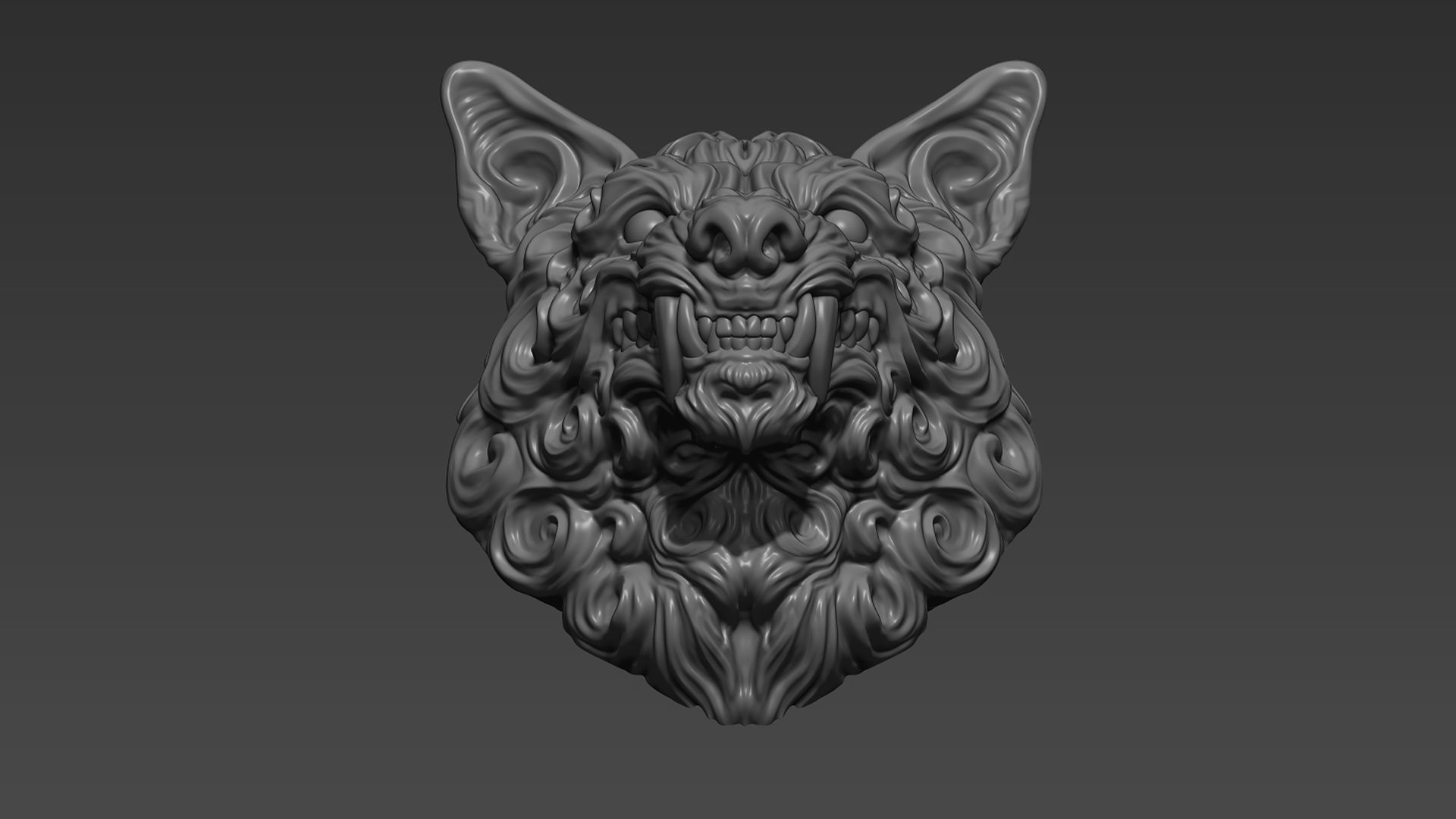 Wolf pendant 3D print model_2