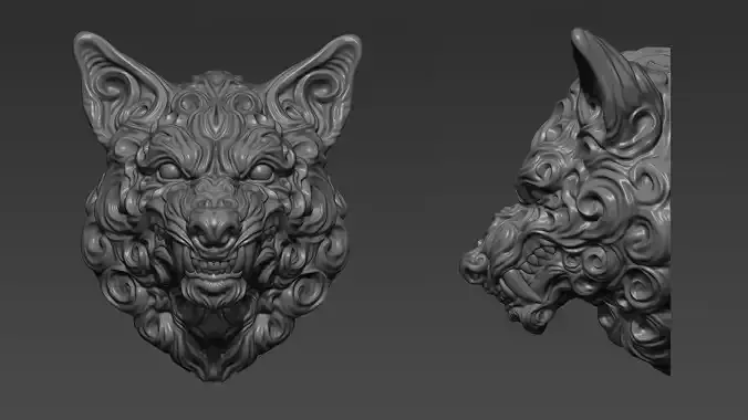 Wolf pendant 3D print model