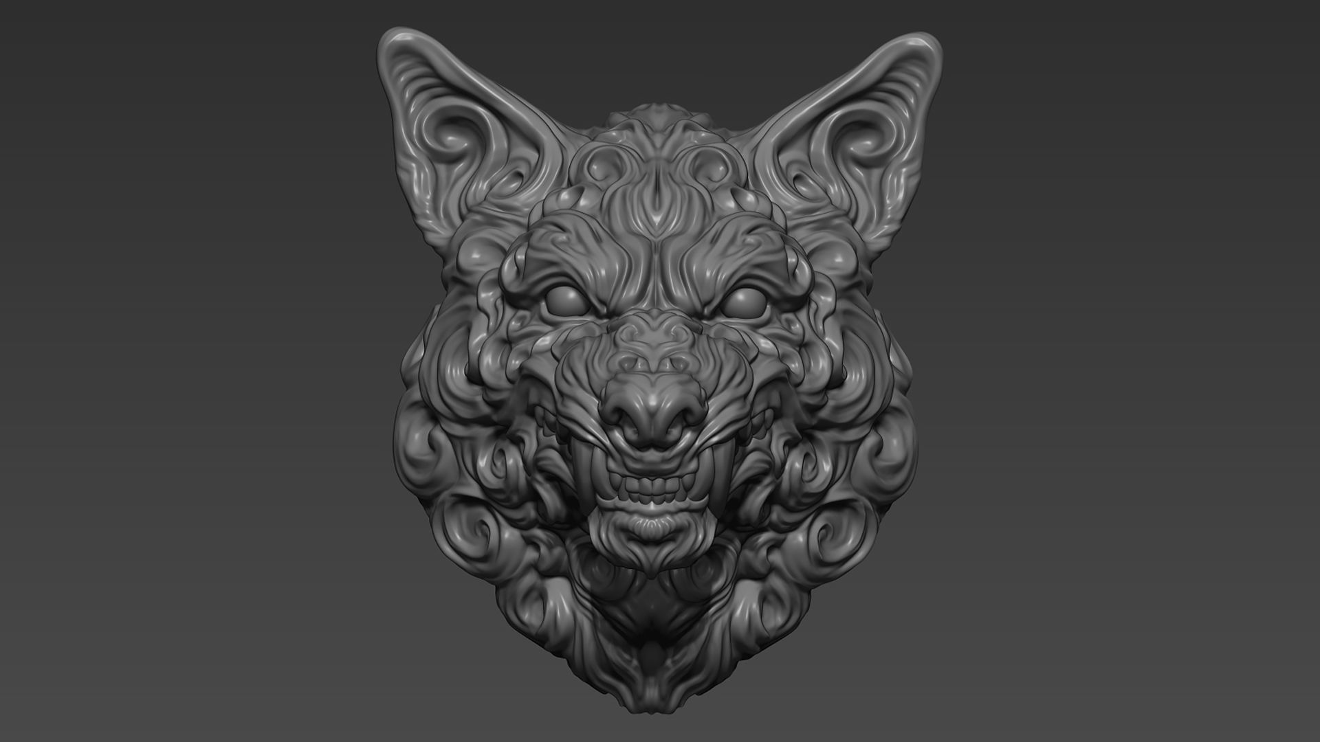 Wolf pendant 3D print model_1