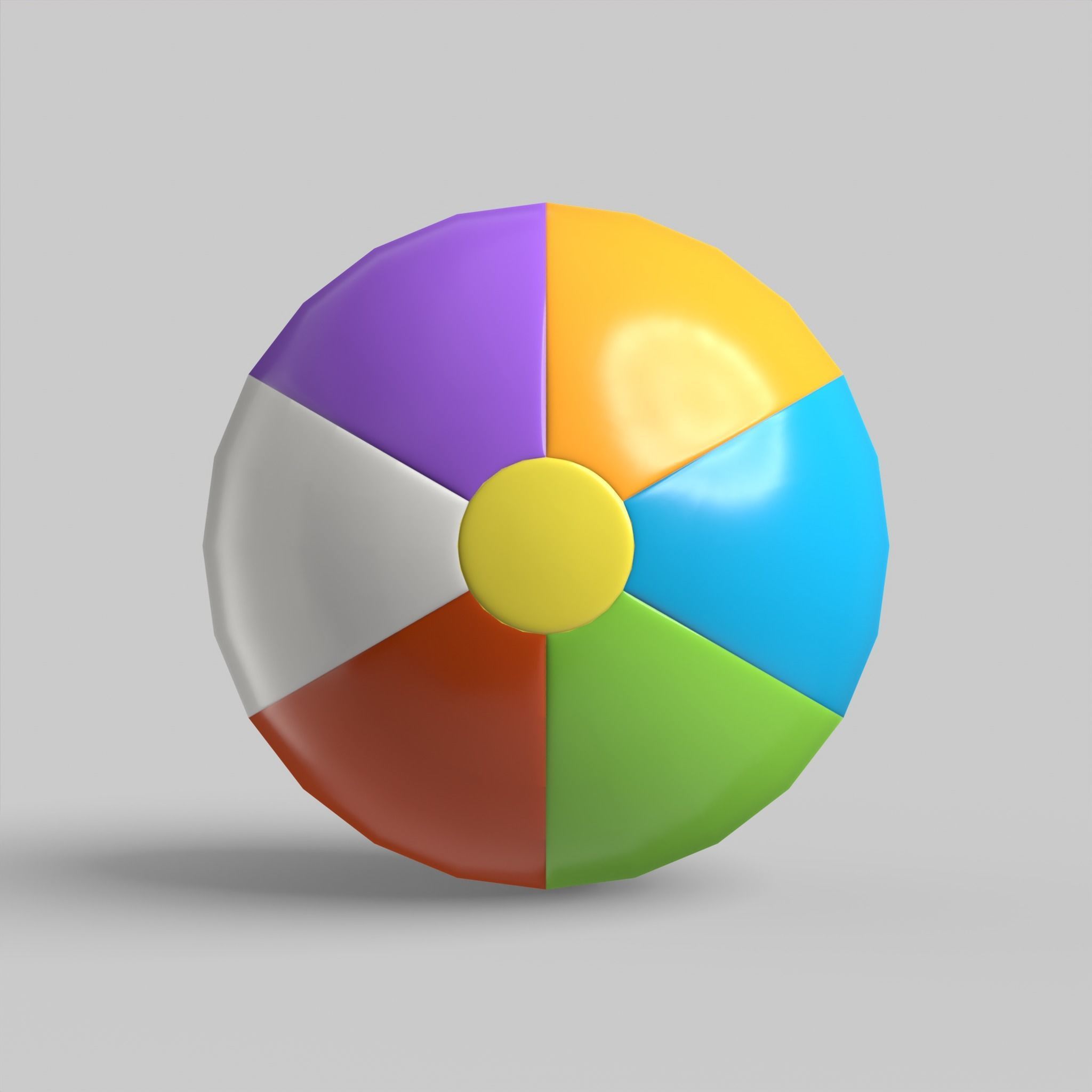 Beach Ball Colorful Summer Low-poly 3D model_13