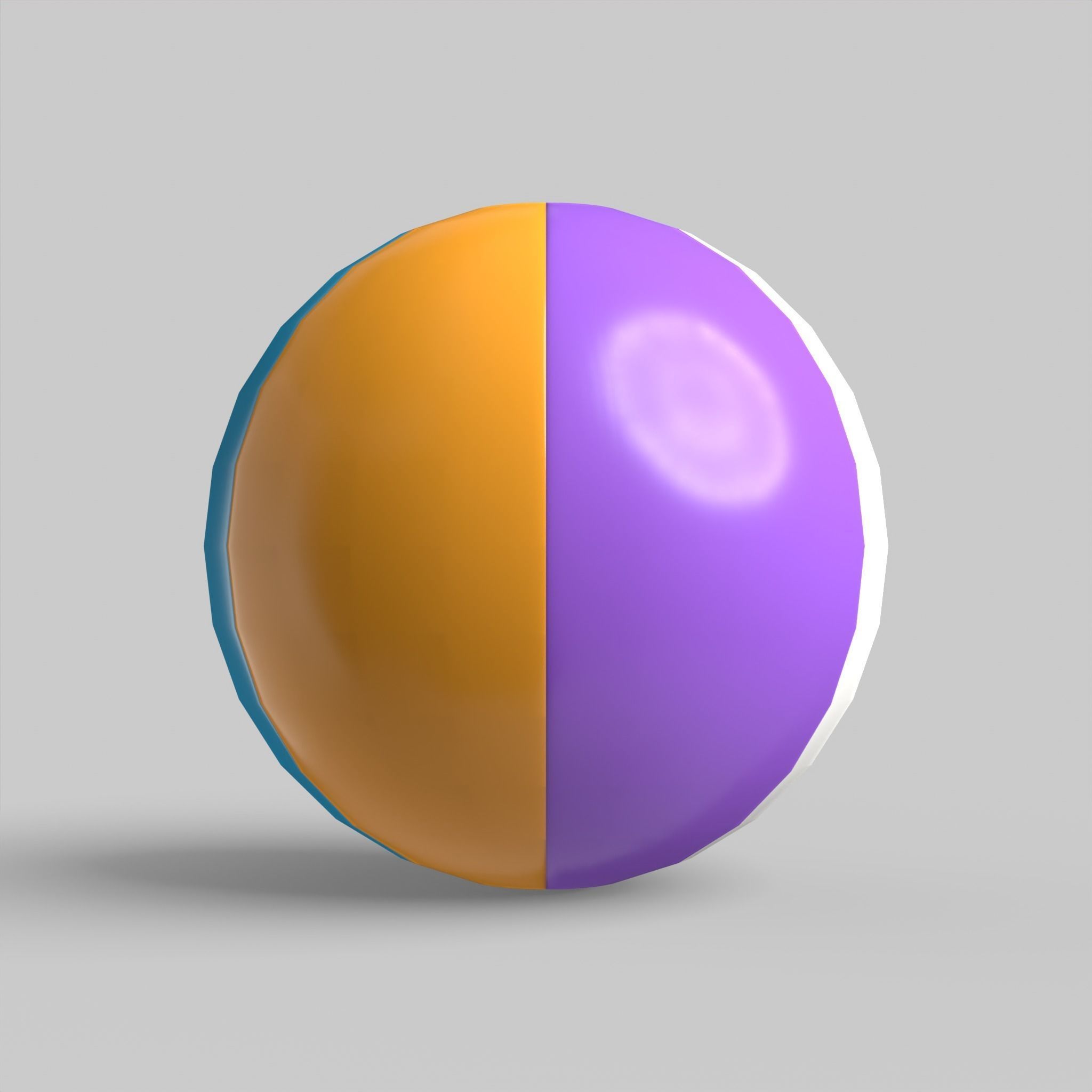 Beach Ball Colorful Summer Low-poly 3D model_9