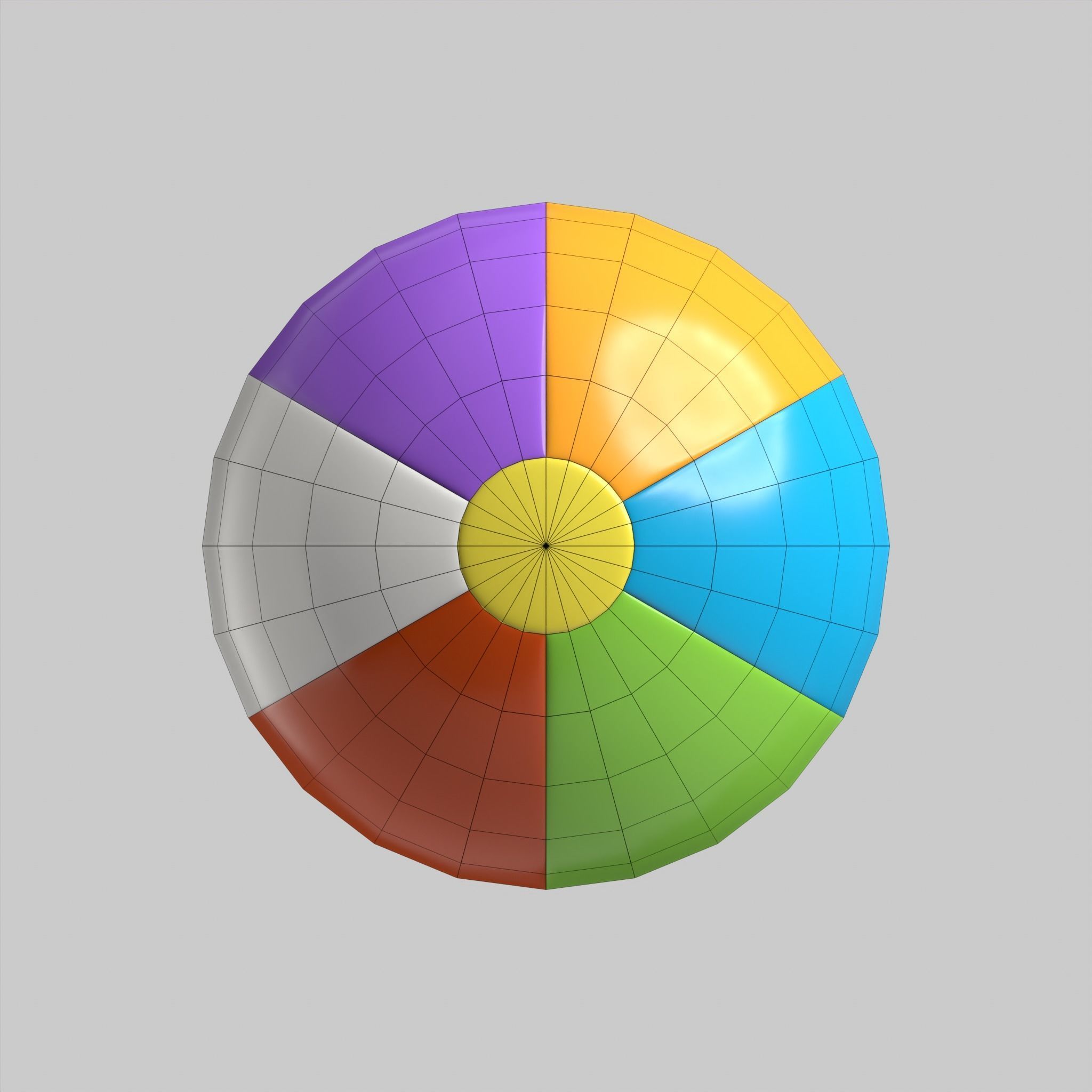 Beach Ball Colorful Summer Low-poly 3D model_14