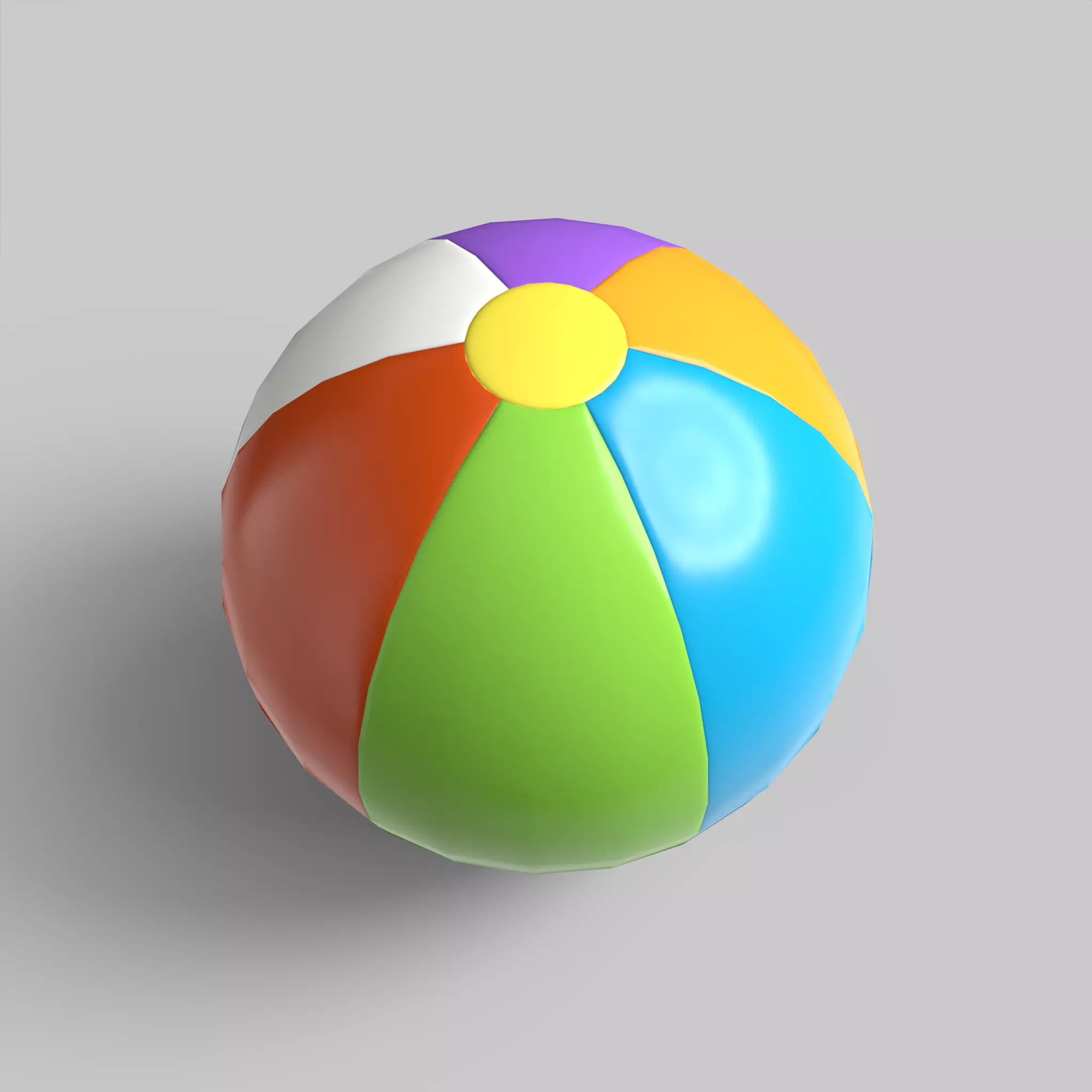 Beach Ball Colorful Summer Low-poly 3D model_0