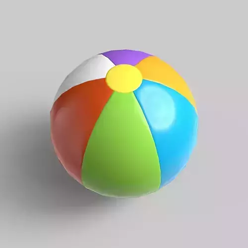 Beach Ball Colorful Summer Low-poly 3D model
