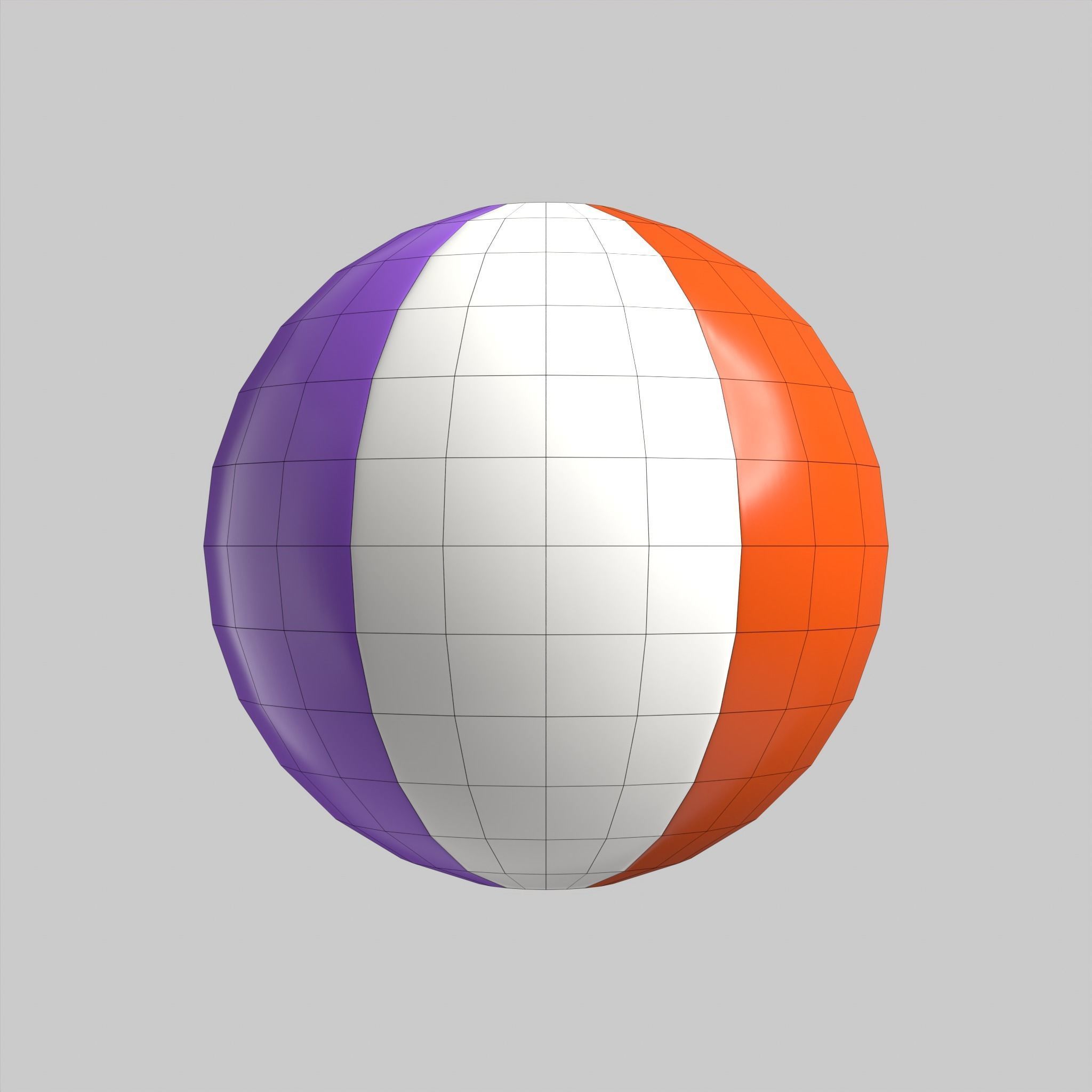 Beach Ball Colorful Summer Low-poly 3D model_8