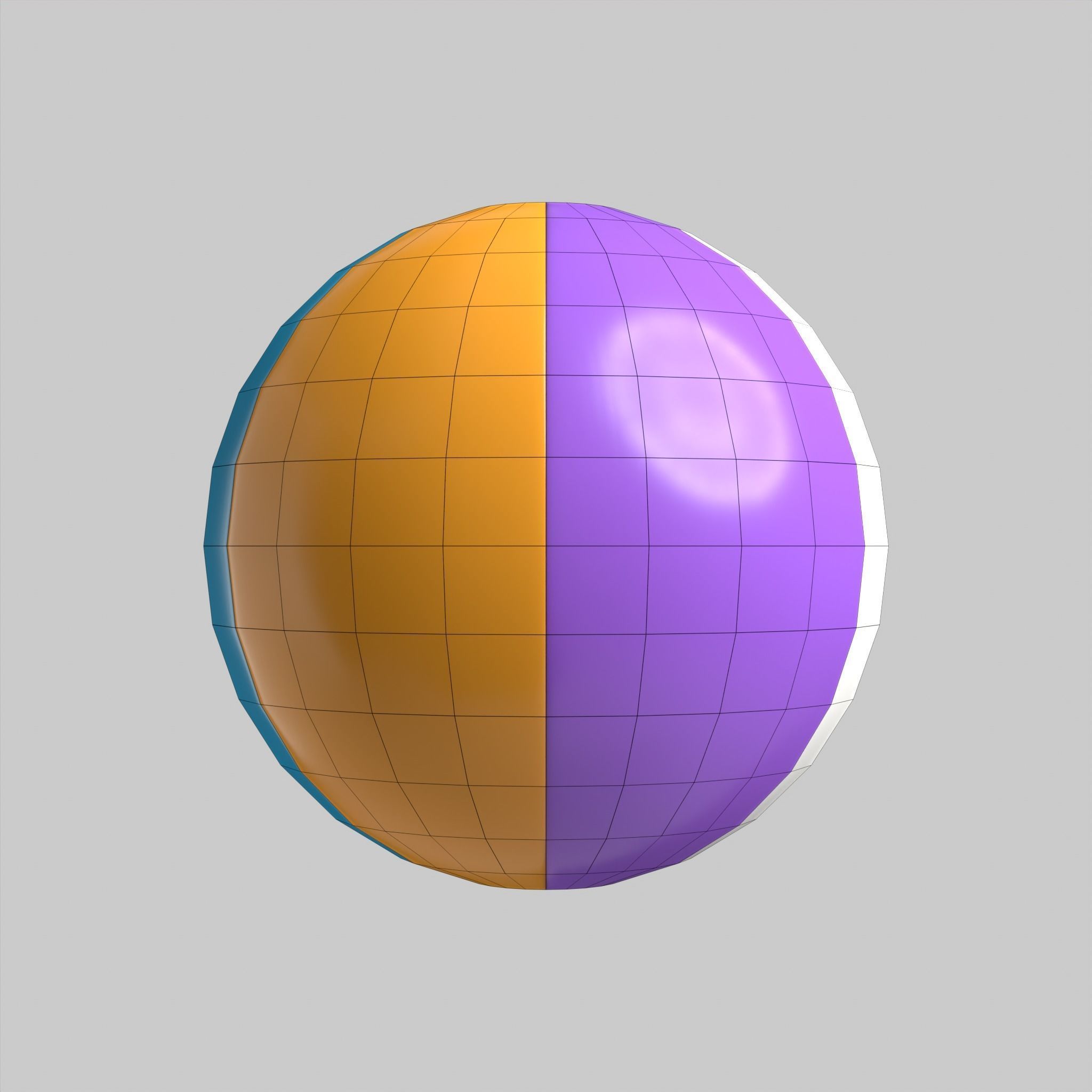 Beach Ball Colorful Summer Low-poly 3D model_10