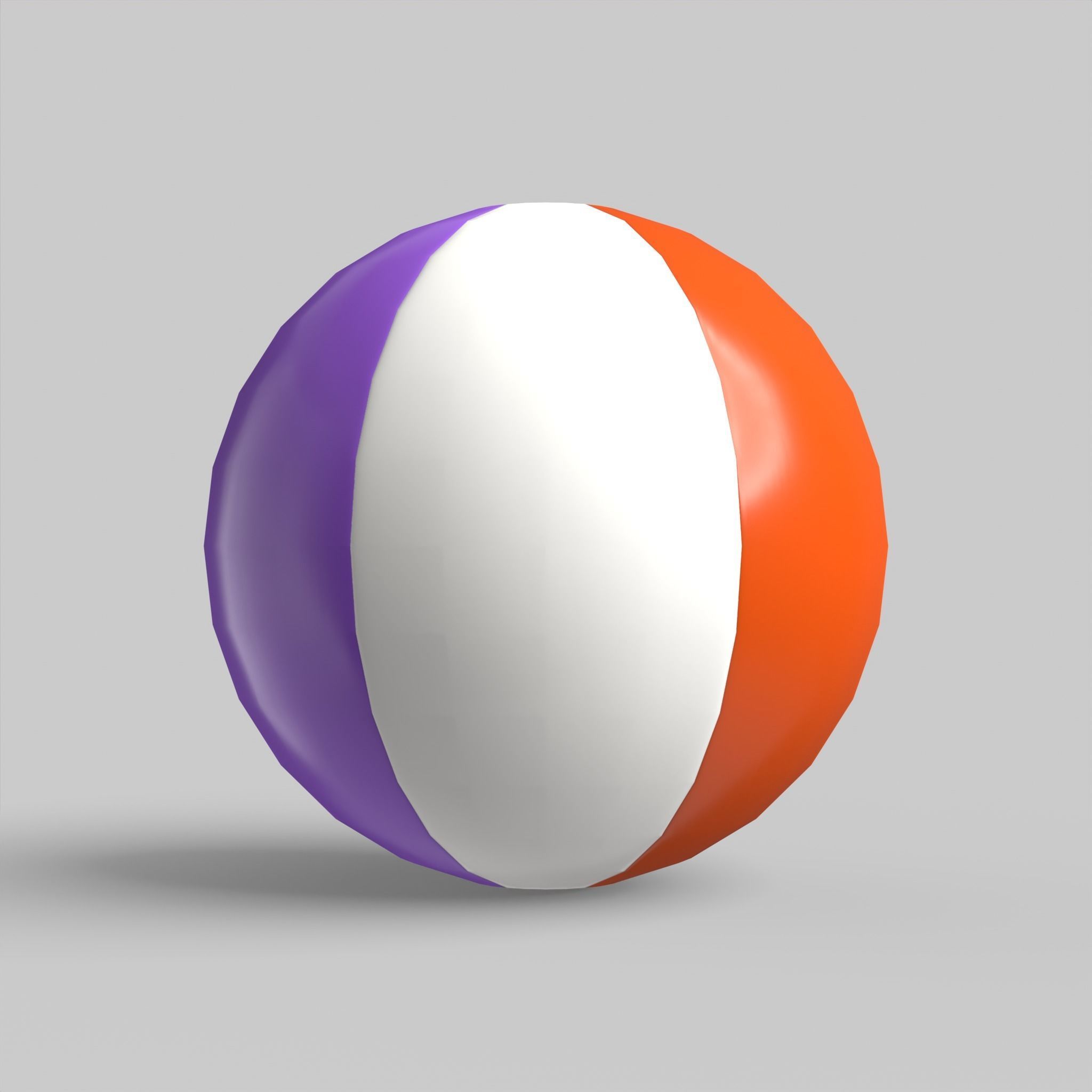 Beach Ball Colorful Summer Low-poly 3D model_7