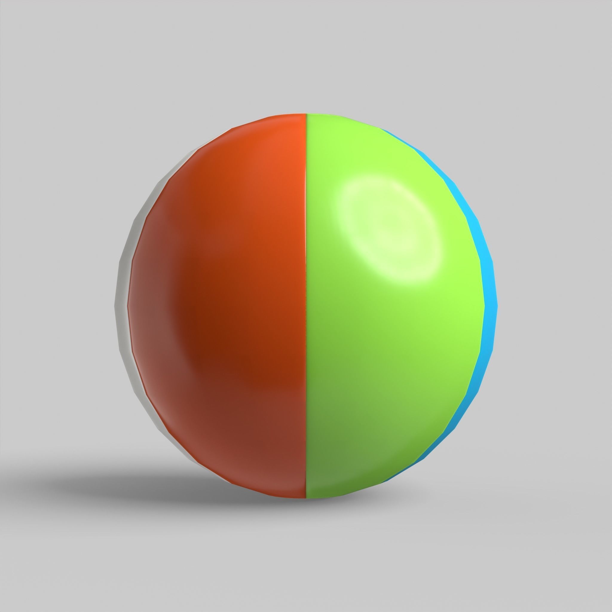 Beach Ball Colorful Summer Low-poly 3D model_5