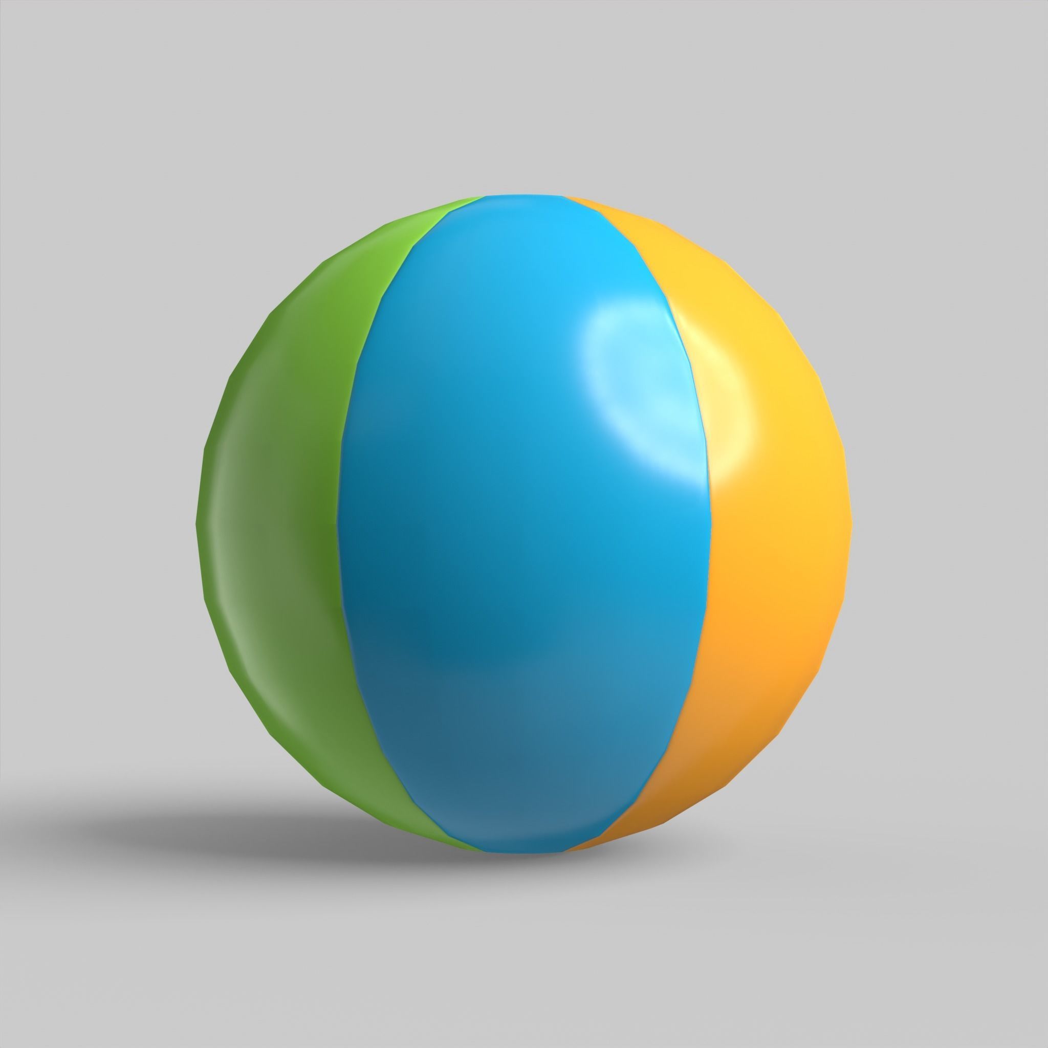 Beach Ball Colorful Summer Low-poly 3D model_11