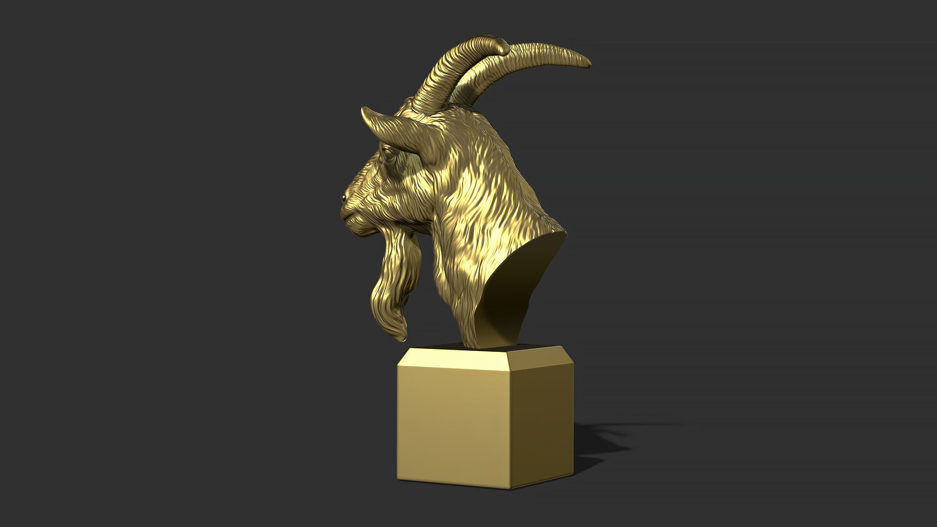 Goat head bust 3D print model_18