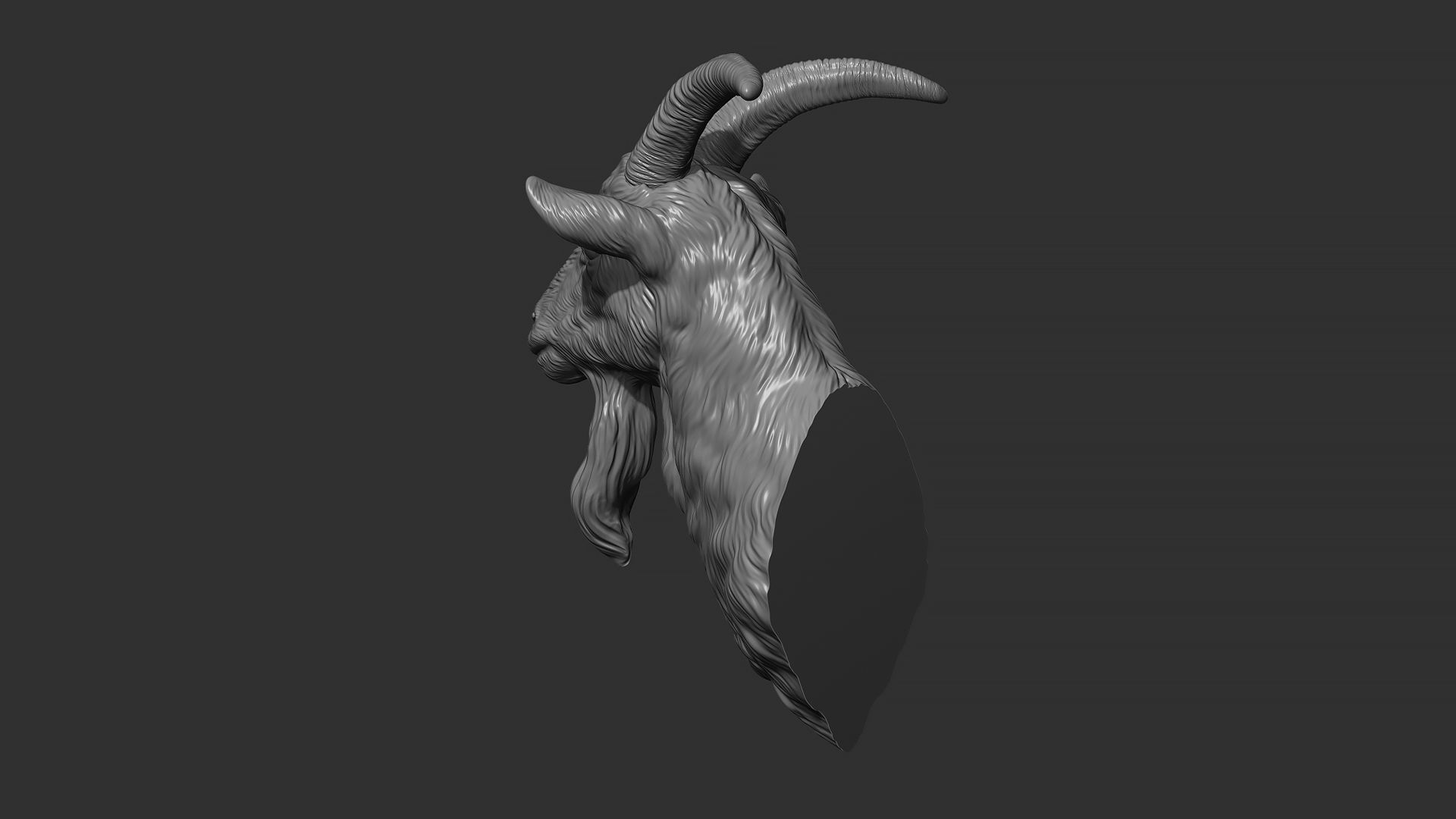 Goat head bust 3D print model_10