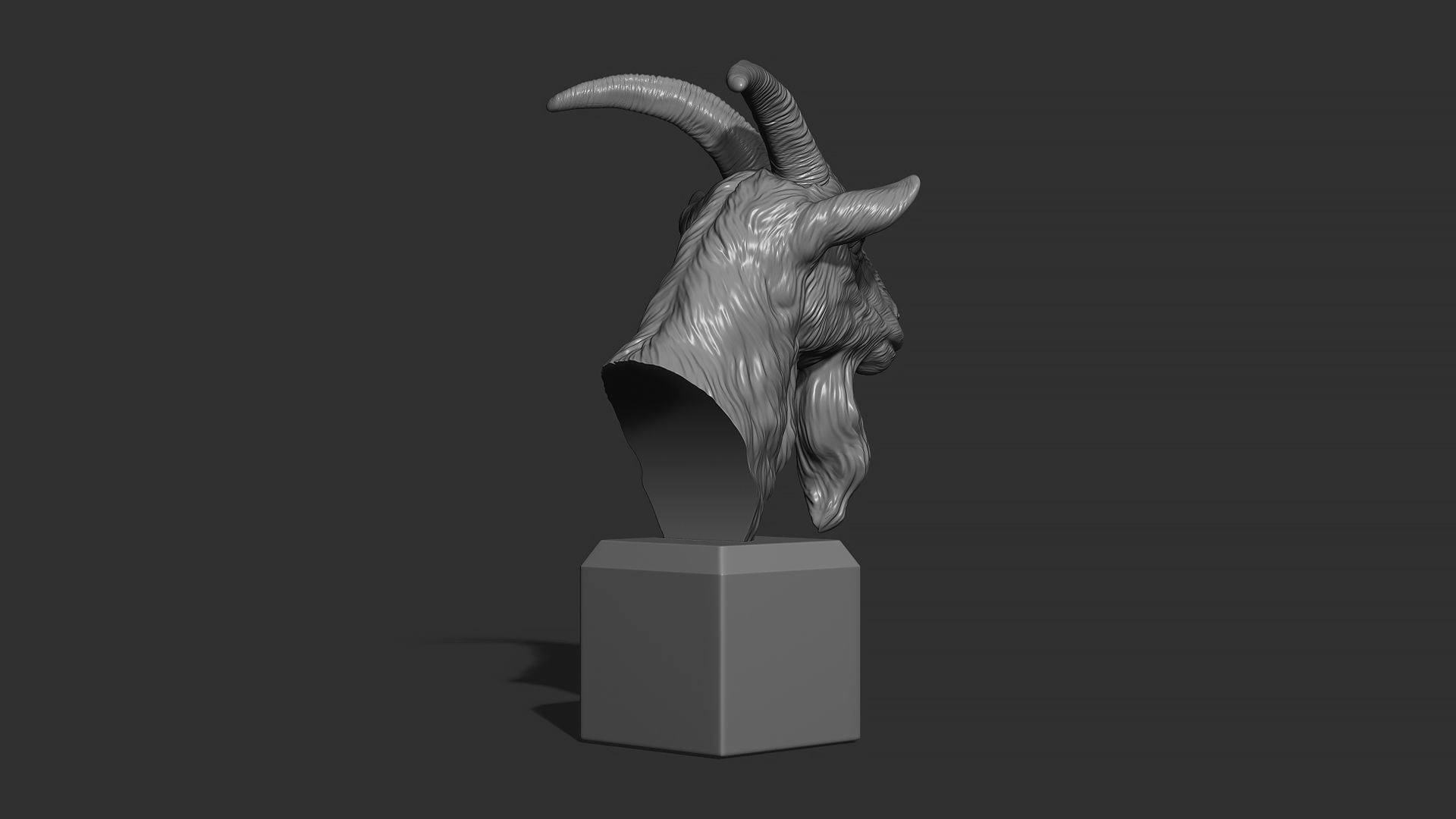 Goat head bust 3D print model_15