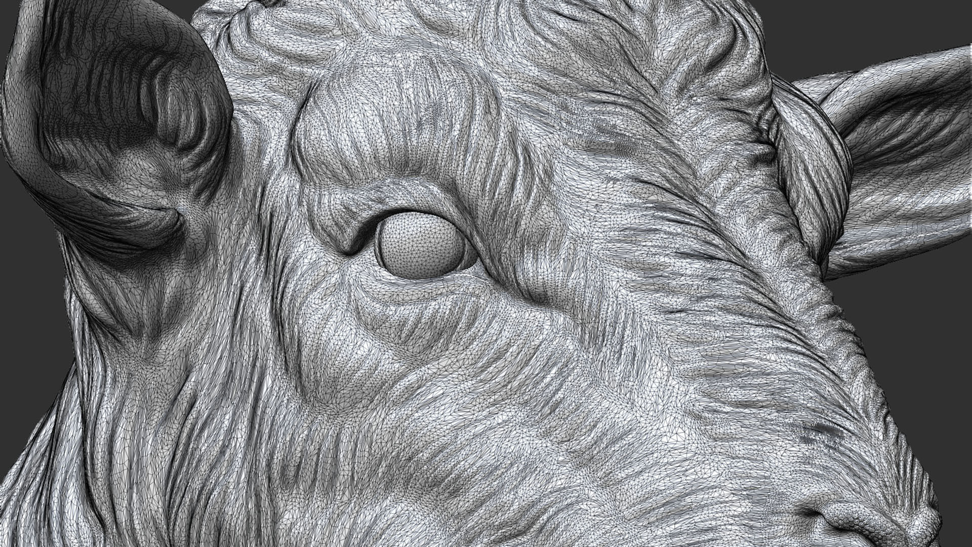 Goat head bust 3D print model_22