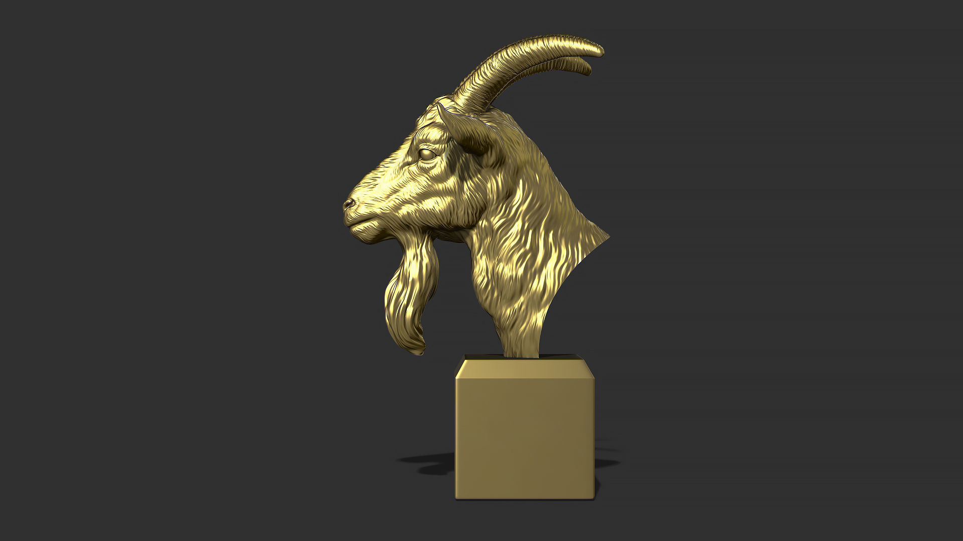 Goat head bust 3D print model_19